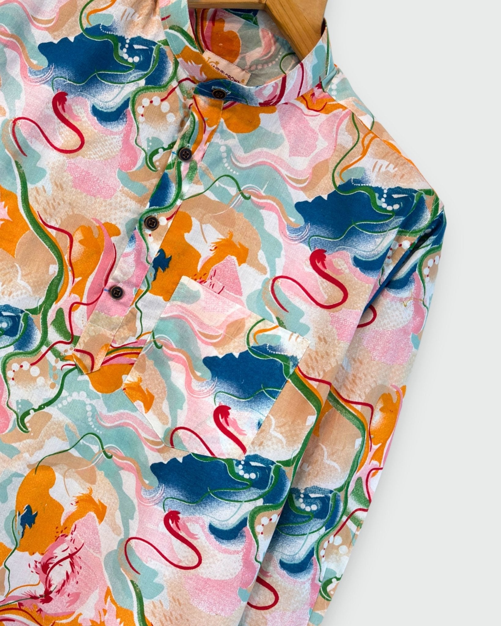 Color Splash – Handprinted Short Kurta - Jaipuri Crown