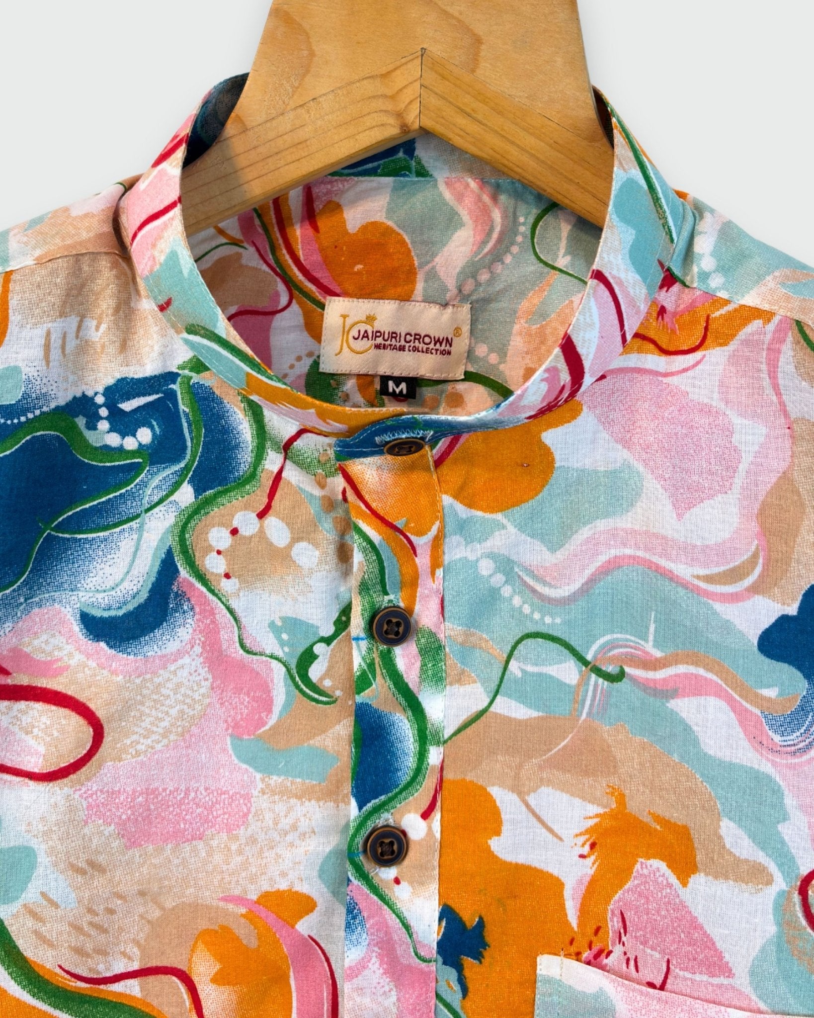 Color Splash – Handprinted Short Kurta - Jaipuri Crown