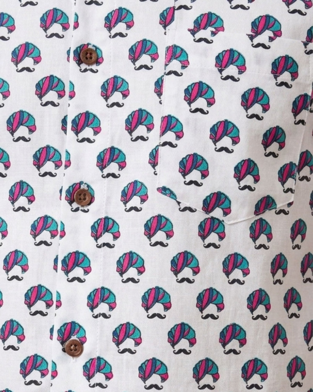 Colorful Whirl – Printed Cotton Half Sleeve Shirt - Jaipuri Crown