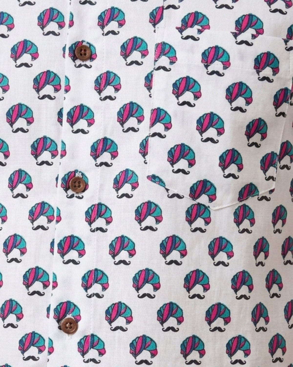 Colorful Whirl – Printed Cotton Half Sleeve Shirt - Jaipuri Crown