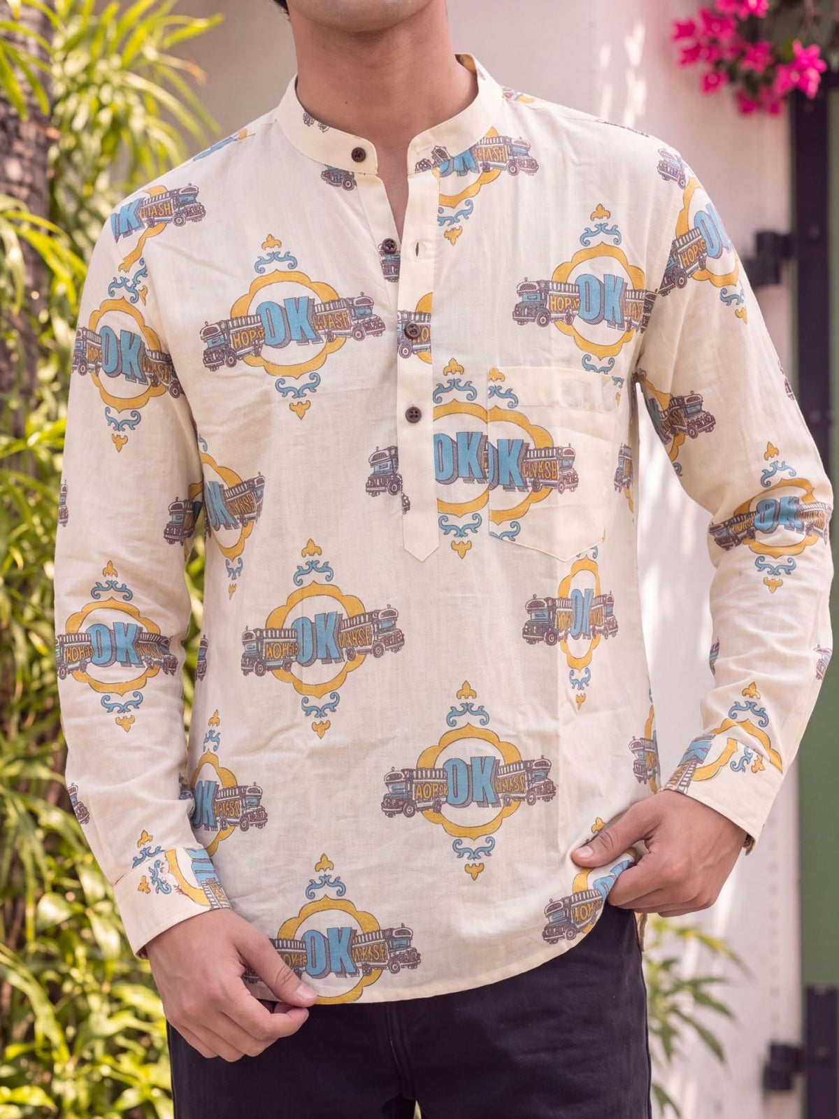 Cool Vibes – Printed Cotton Short Kurta - Jaipuri Crown