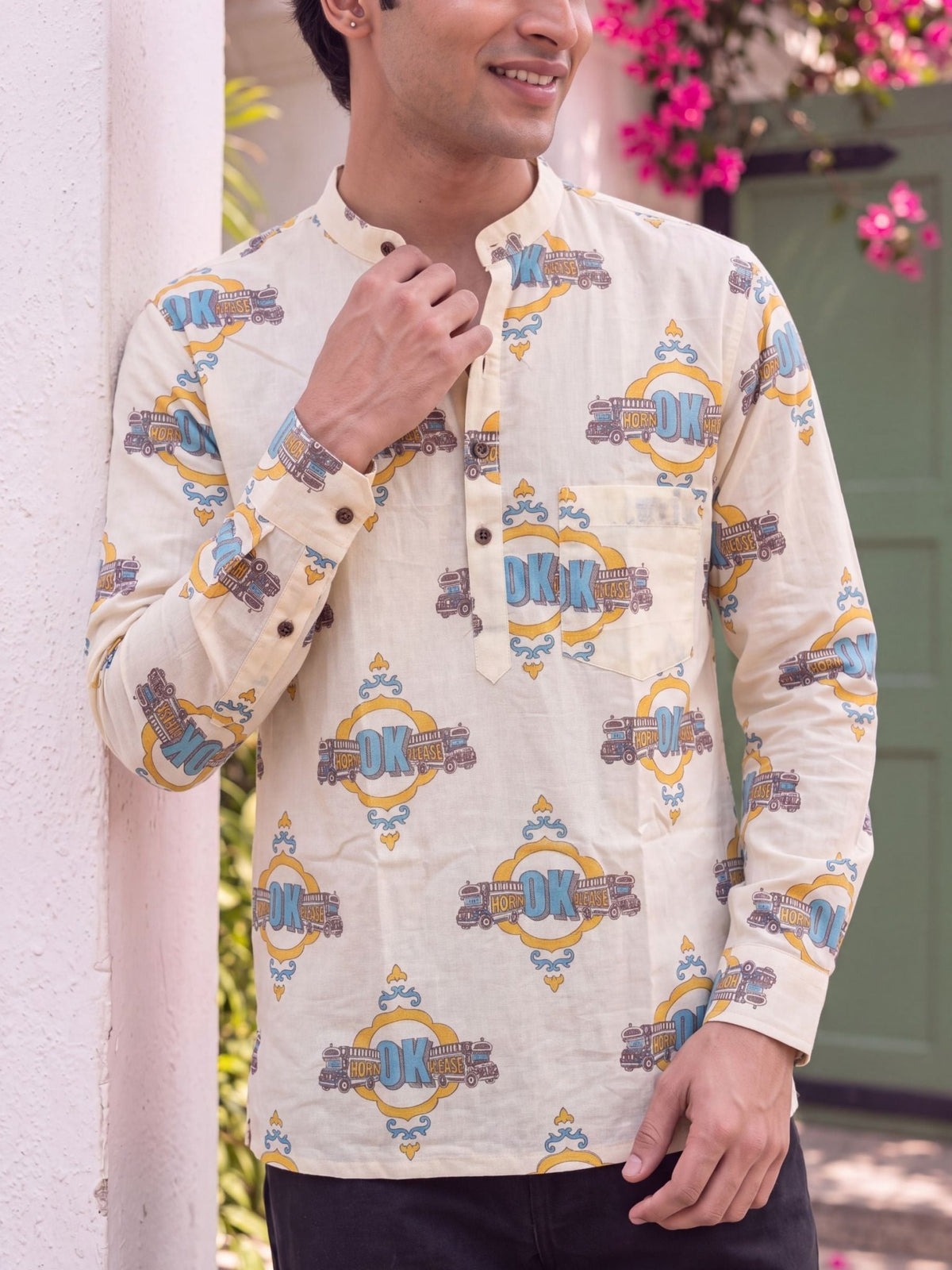 Cool Vibes – Printed Cotton Short Kurta - Jaipuri Crown
