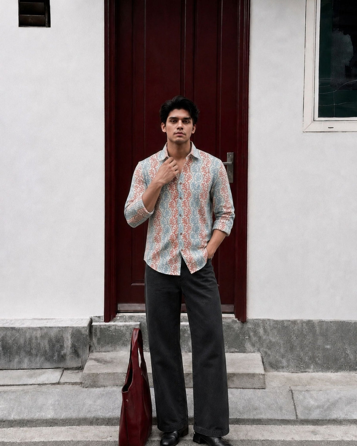 Coral Reef Delight – Printed Cotton Full Sleeve Shirt - Jaipuri Crown