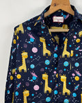 Cosmic Giraffe – Printed Cotton Full Sleeve Shirt - Jaipuri Crown