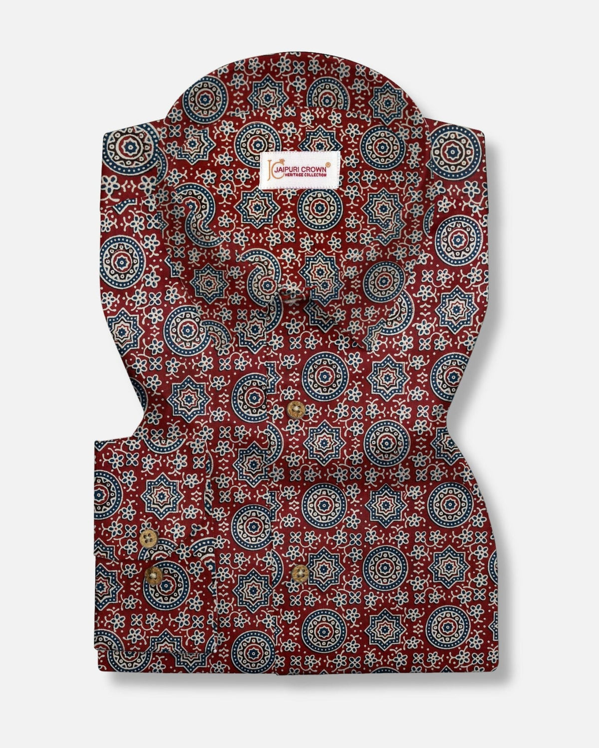 Crimson Ajrak - Jaipuri Crown
