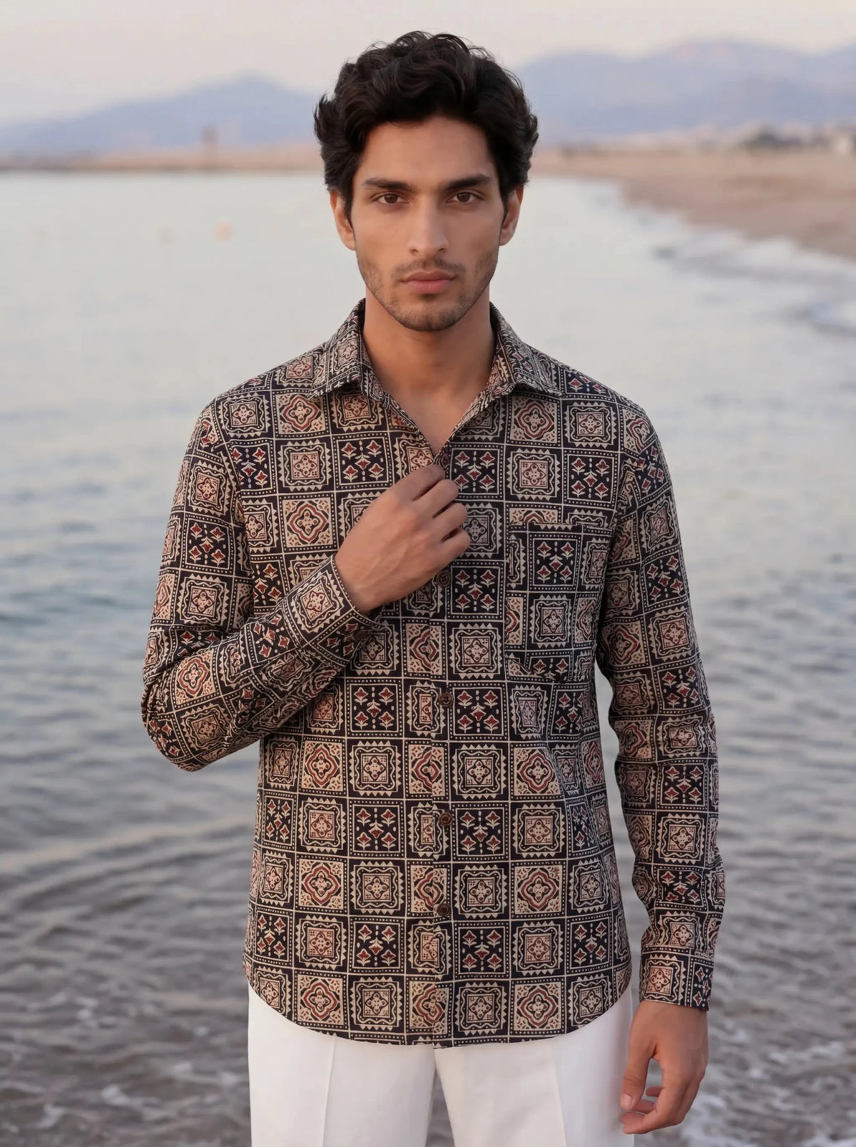 Cultural Charm – Printed Cotton Full Sleeve Shirt - Jaipuri Crown