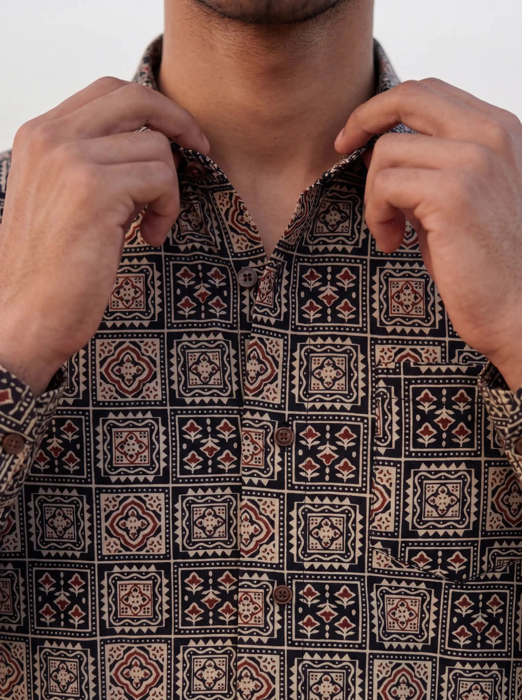 Cultural Charm – Printed Cotton Full Sleeve Shirt - Jaipuri Crown