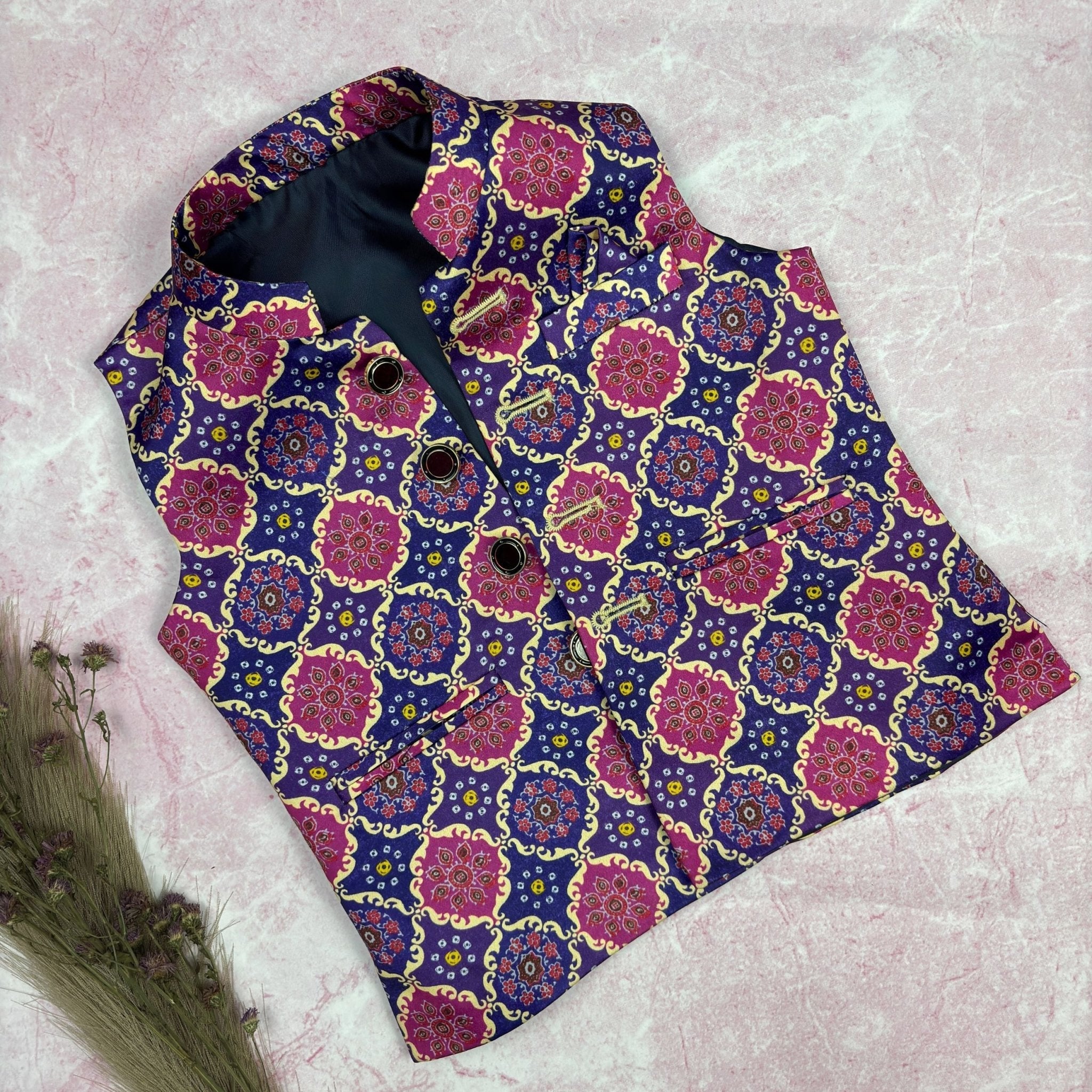 Cultural Modi Jacket for Kids - Jaipuri Crown