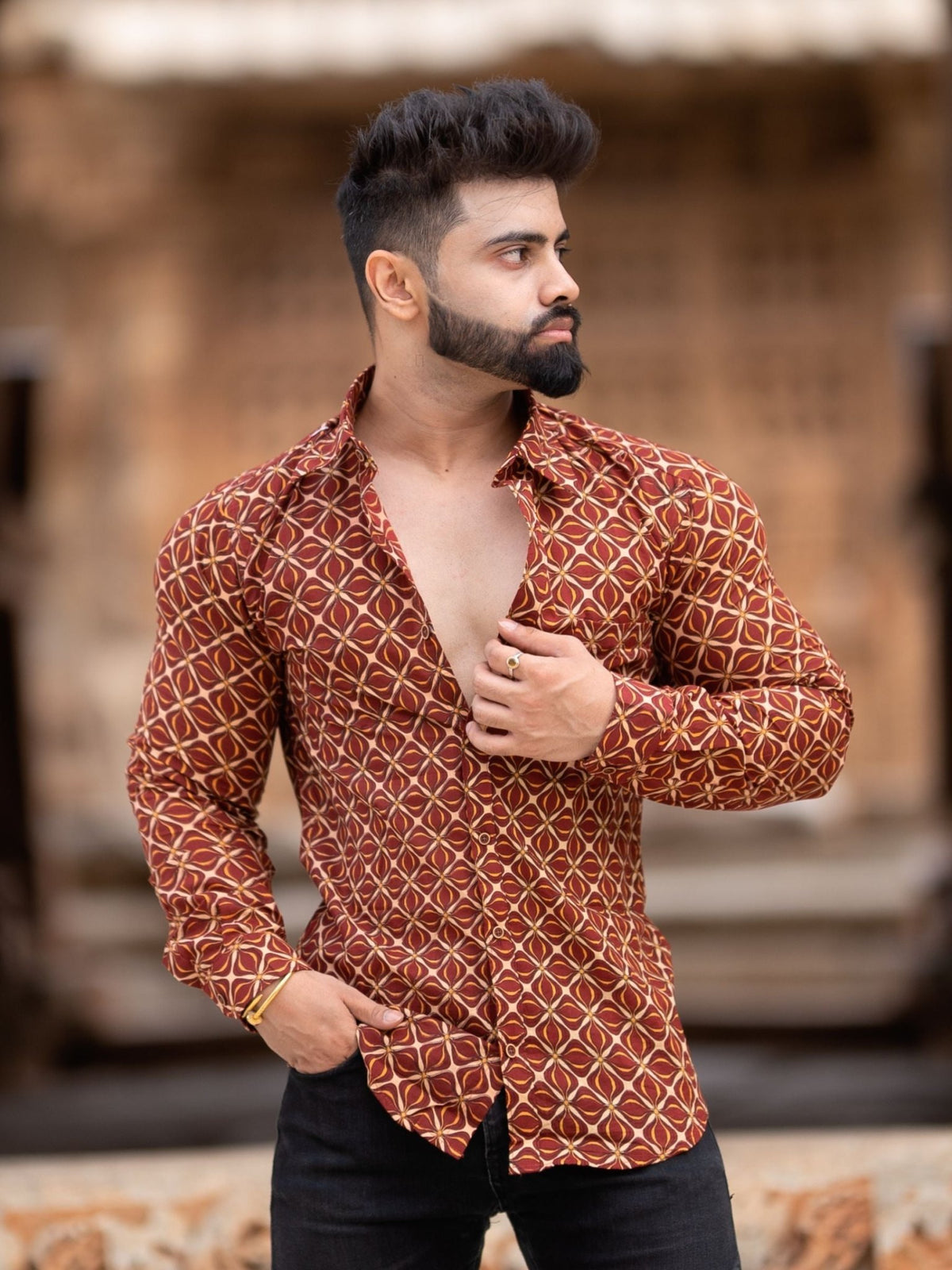 Desert Bloom – Full Sleeve Cotton Shirt - Jaipuri Crown