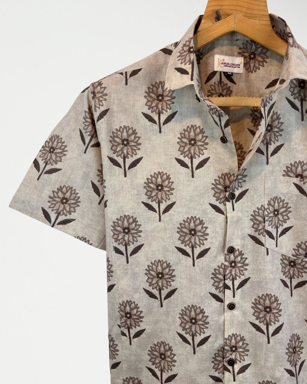 Desert Bloom – Half Sleeve Cotton Shirt - Jaipuri Crown