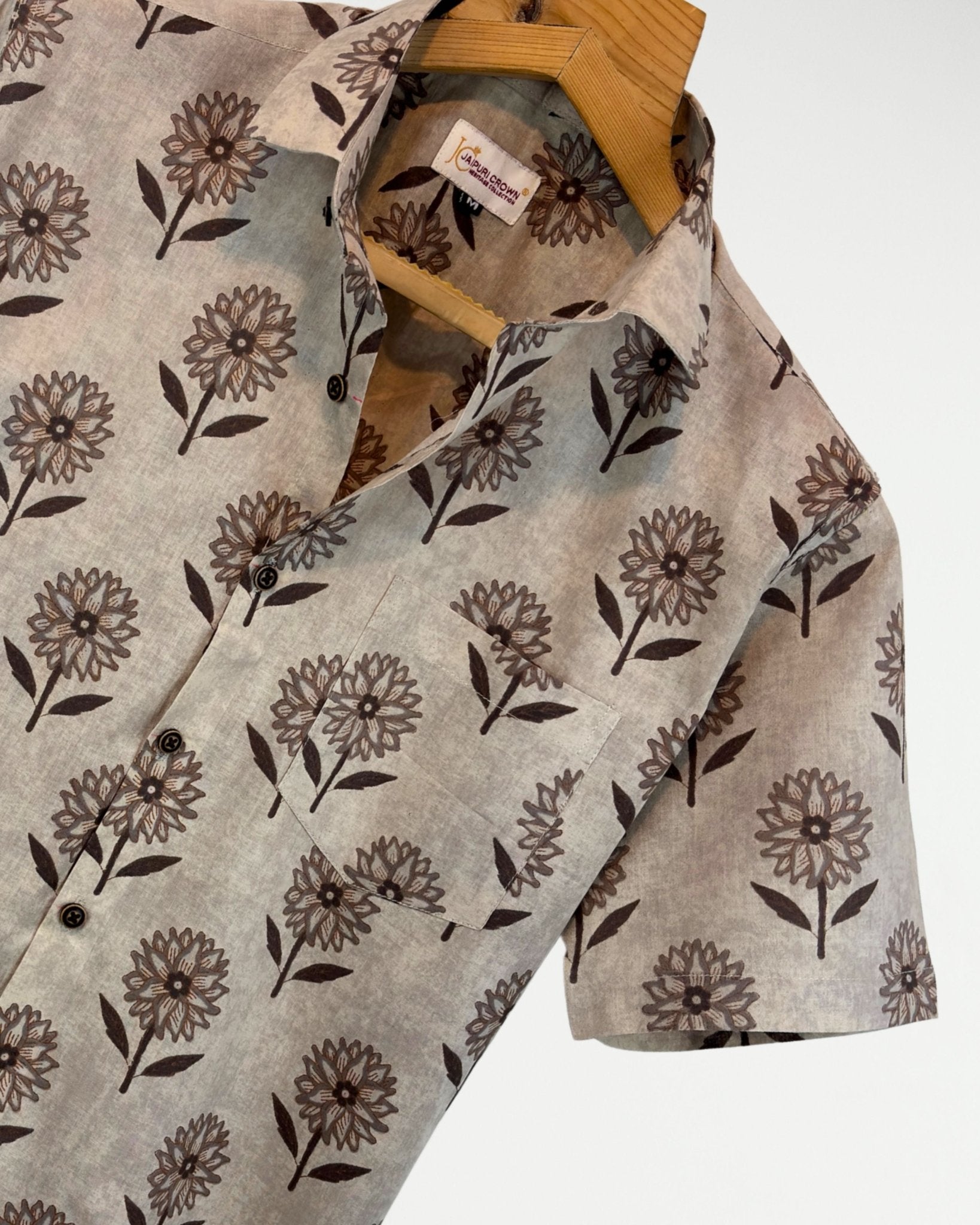 Desert Bloom – Half Sleeve Cotton Shirt - Jaipuri Crown