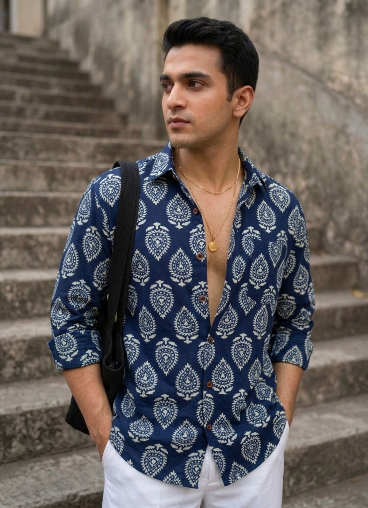 Desert Bloom – Printed Cotton Full Sleeve Shirt - Jaipuri Crown