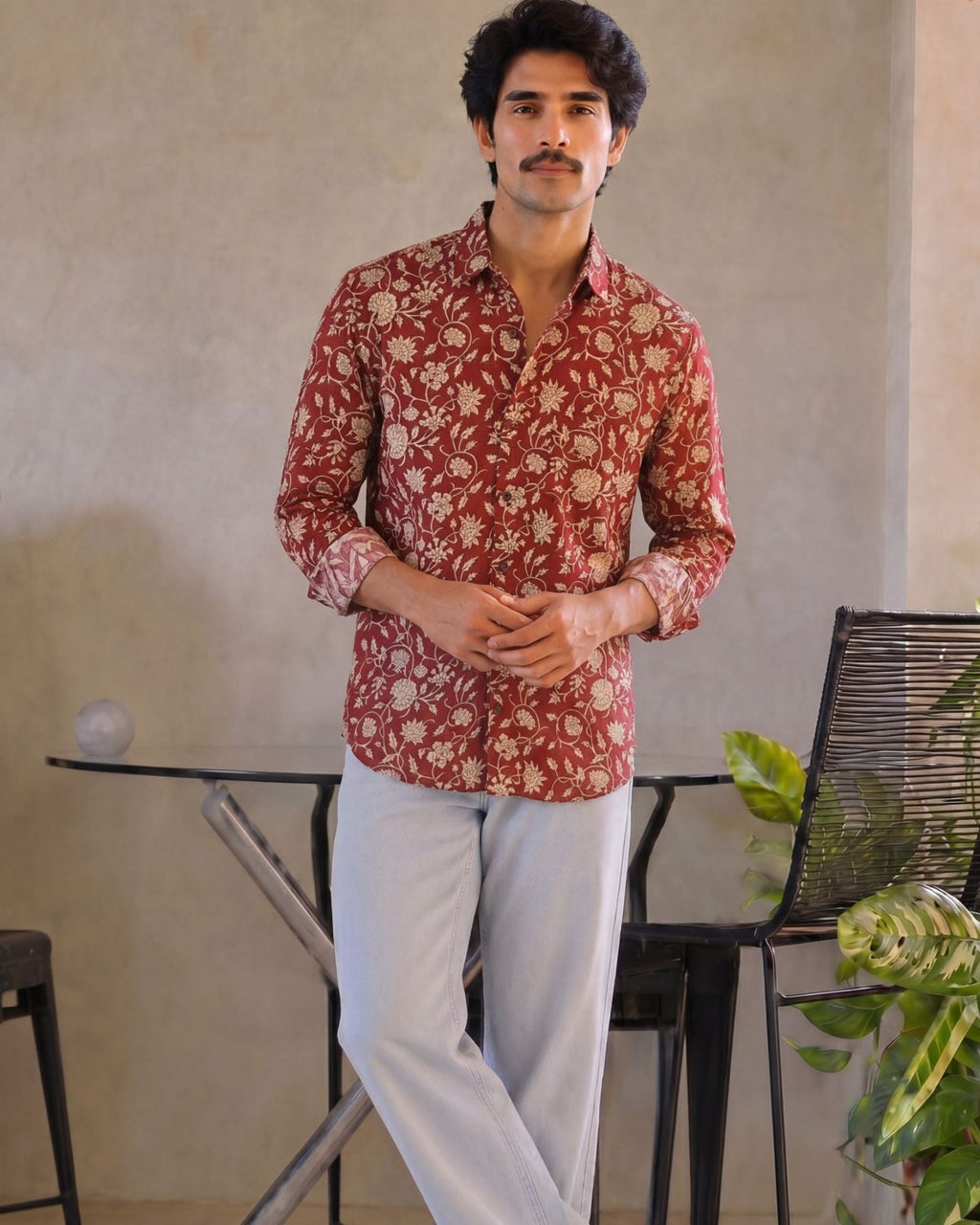 Desert Bloom – Printed Cotton Full Sleeve Shirt - Jaipuri Crown