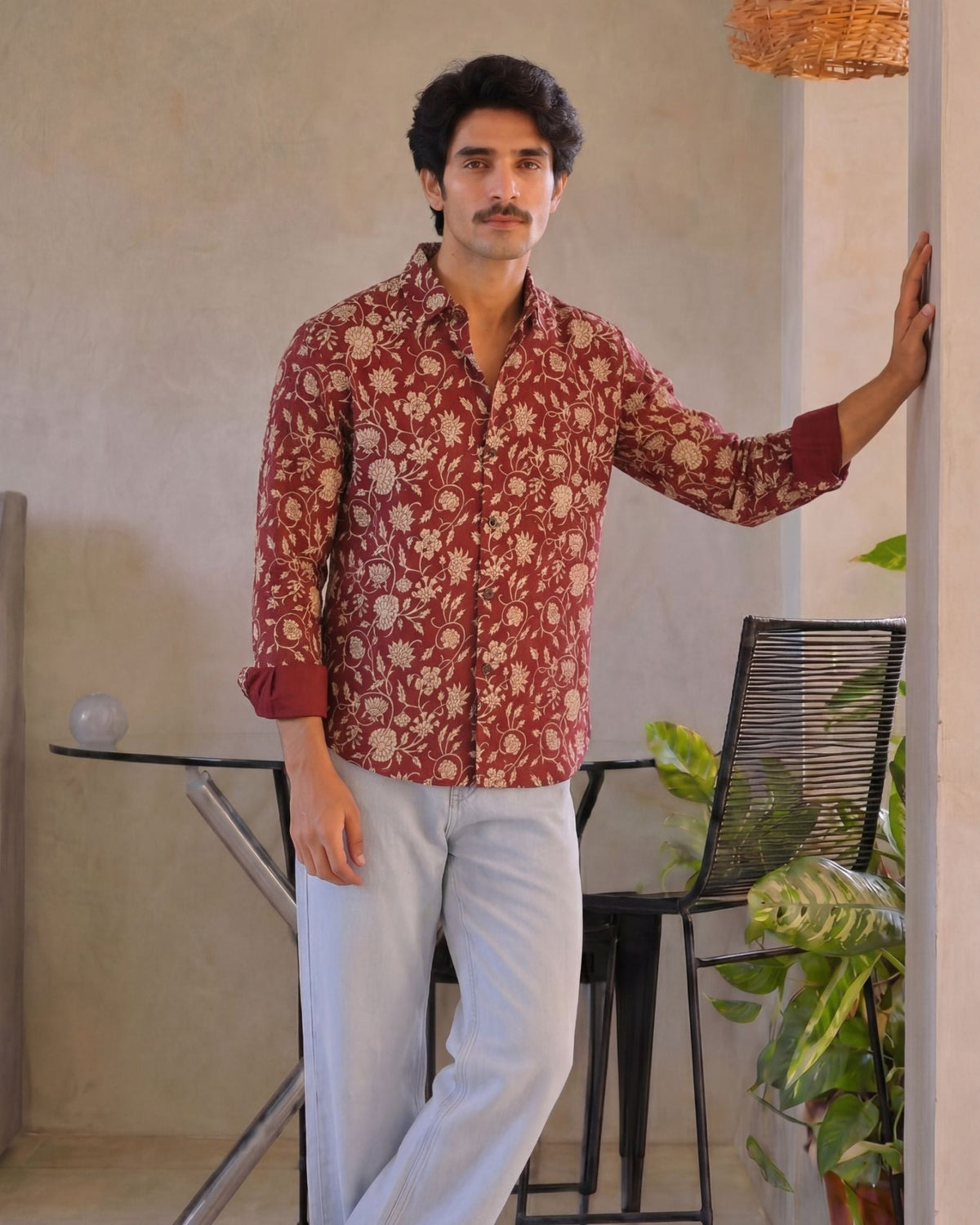 Desert Bloom – Printed Cotton Full Sleeve Shirt - Jaipuri Crown
