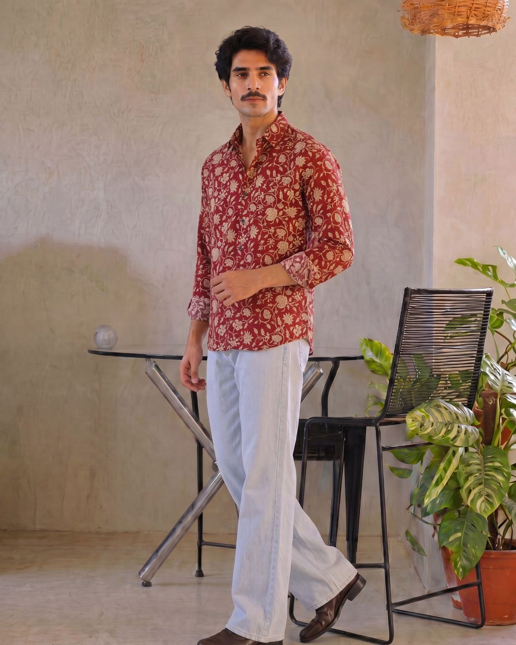 Desert Bloom – Printed Cotton Full Sleeve Shirt - Jaipuri Crown