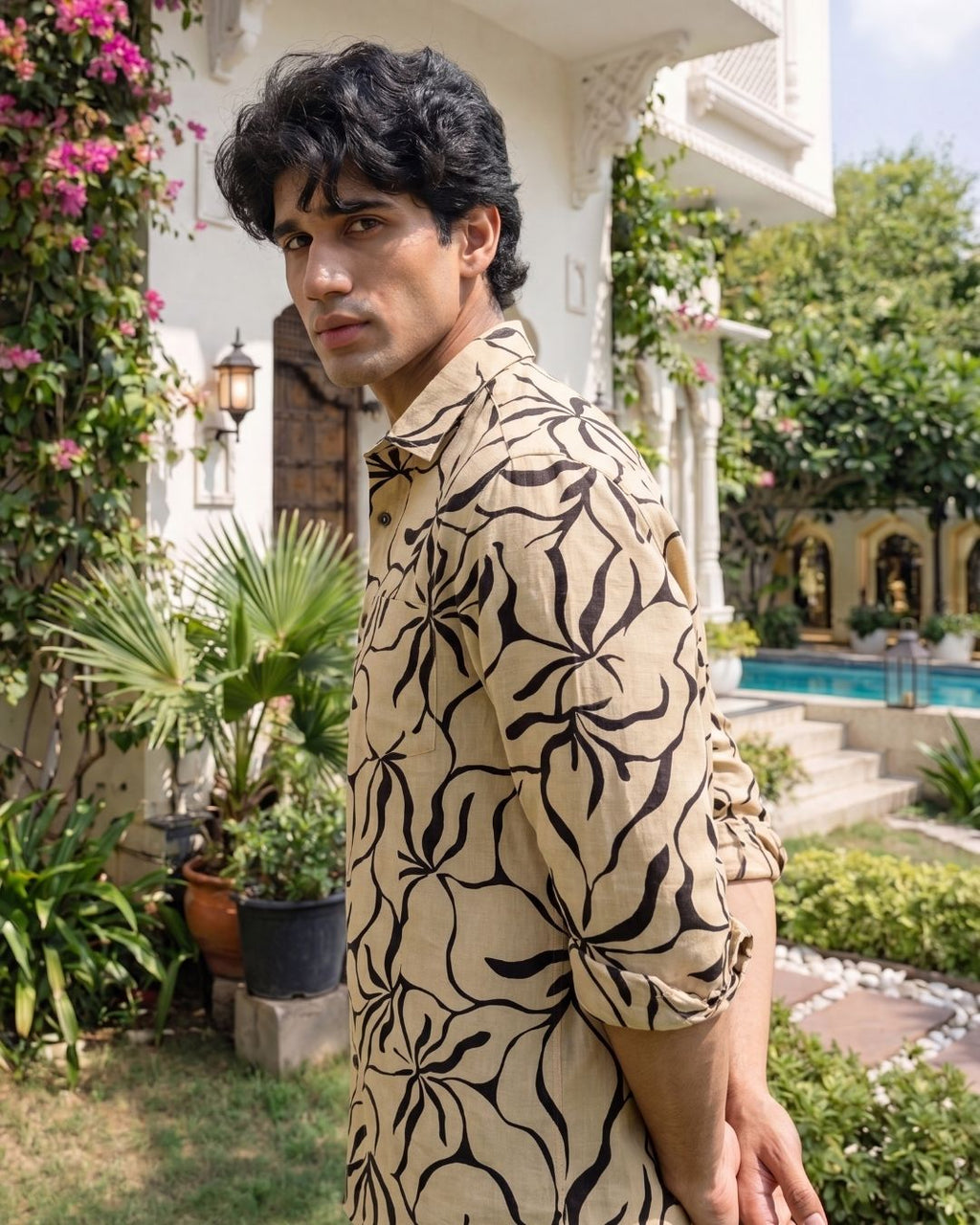 Desert Bloom – Printed Cotton Full Sleeve Shirt - Jaipuri Crown