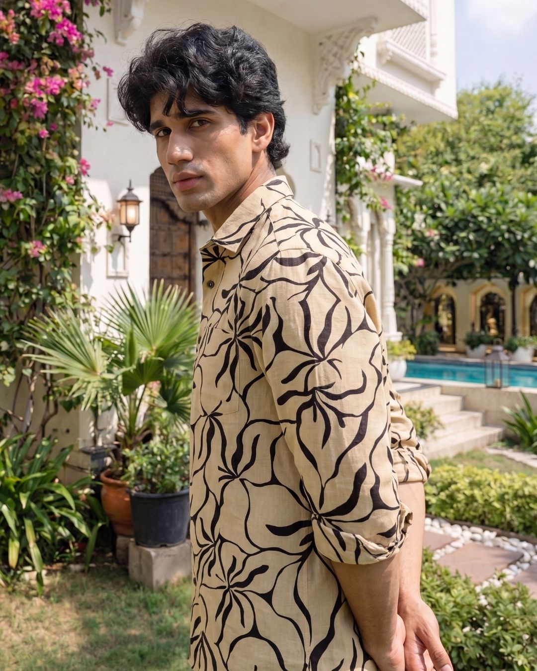 Desert Bloom – Printed Cotton Full Sleeve Shirt - Jaipuri Crown