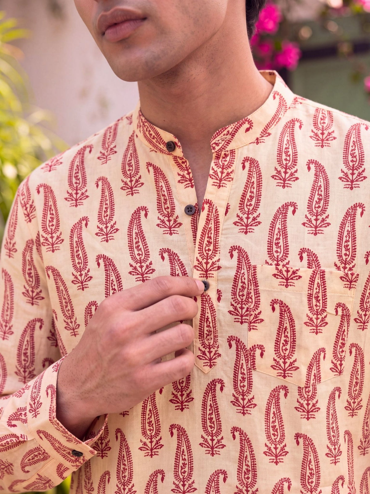 Desert Bloom – Printed Cotton Short Kurta - Jaipuri Crown