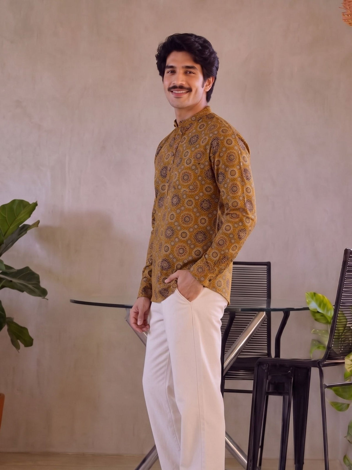 Desert Blooms – Printed Cotton Short Kurta - Jaipuri Crown