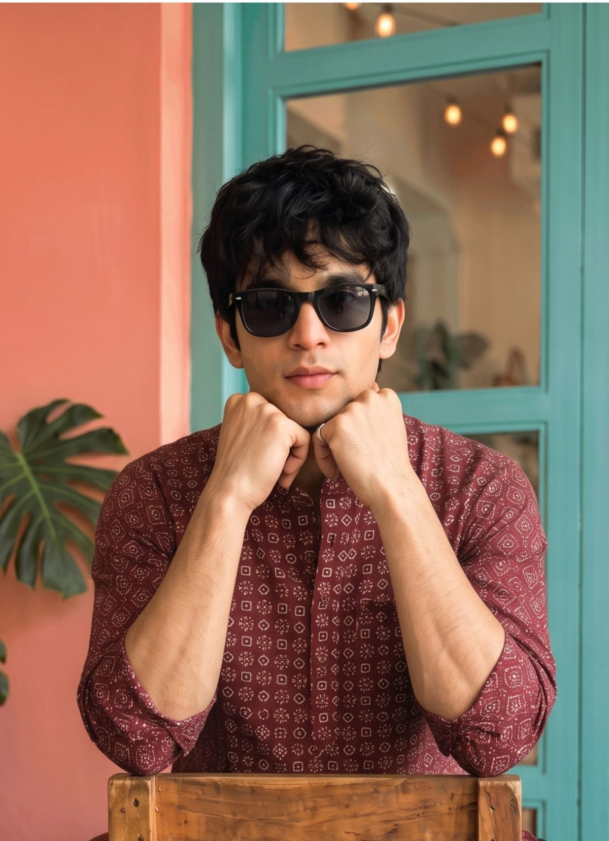 Desert Blossom – Men's Printed Cotton Short Kurta - Jaipuri Crown