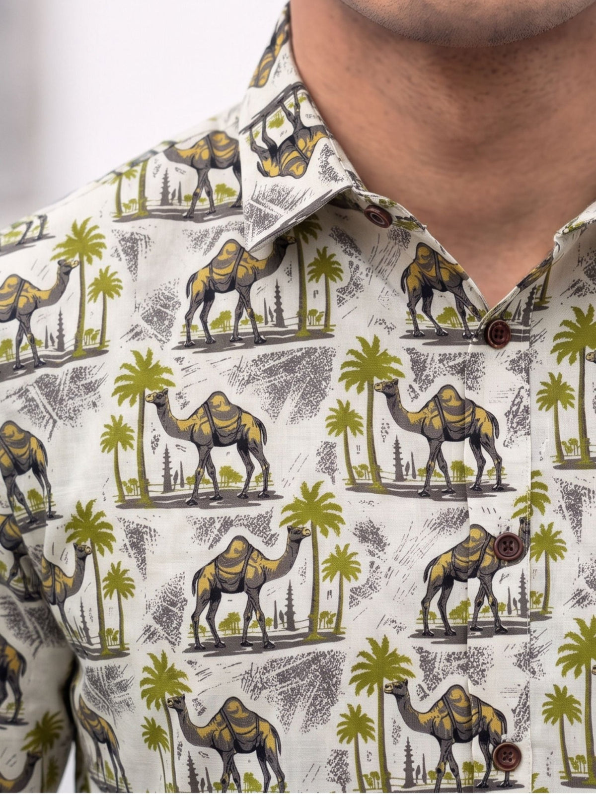 Desert Charm – Printed Cotton Half Sleeve Shirt - Jaipuri Crown