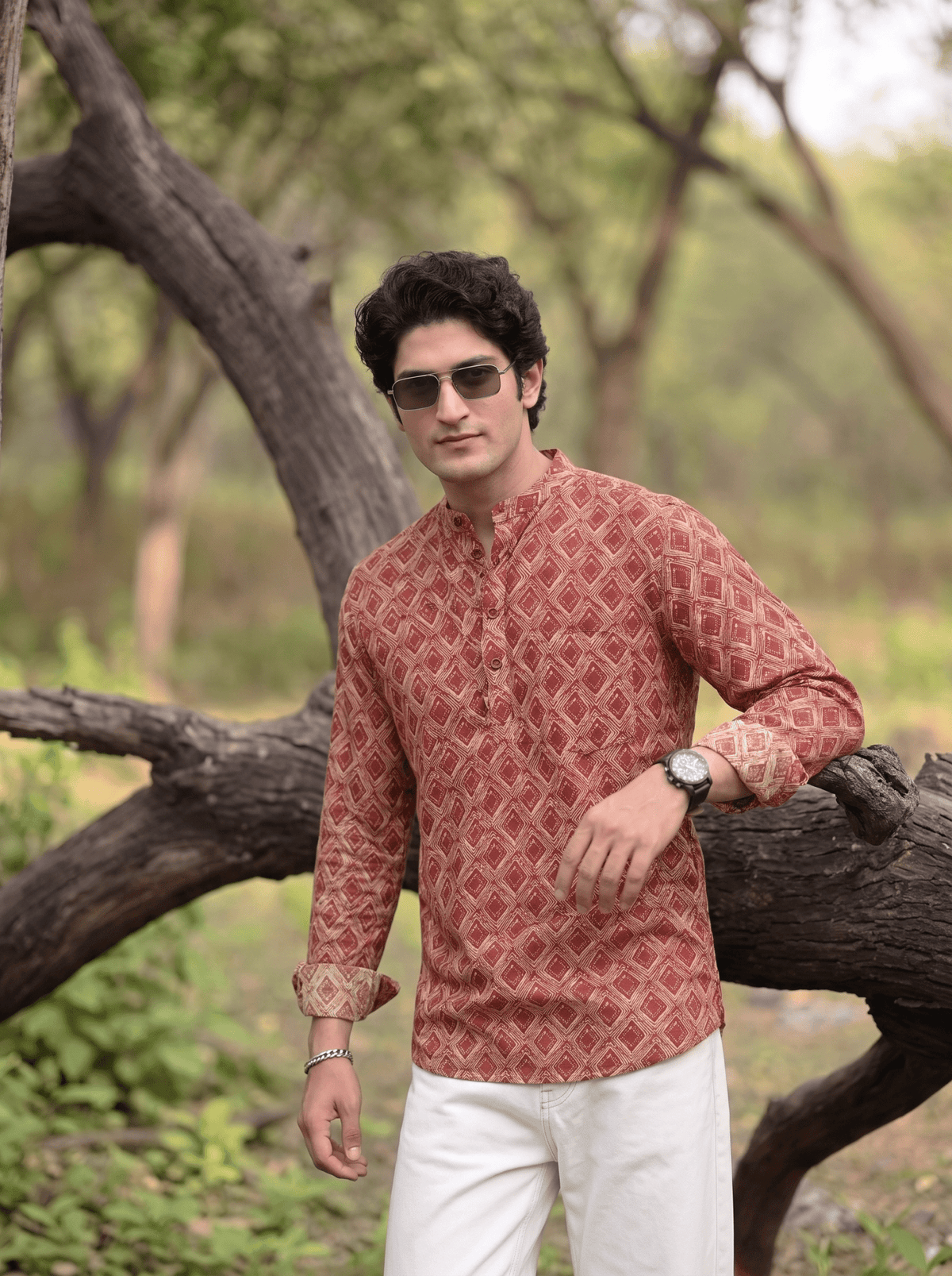 Desert Charm – Printed Cotton Short Kurta - Jaipuri Crown