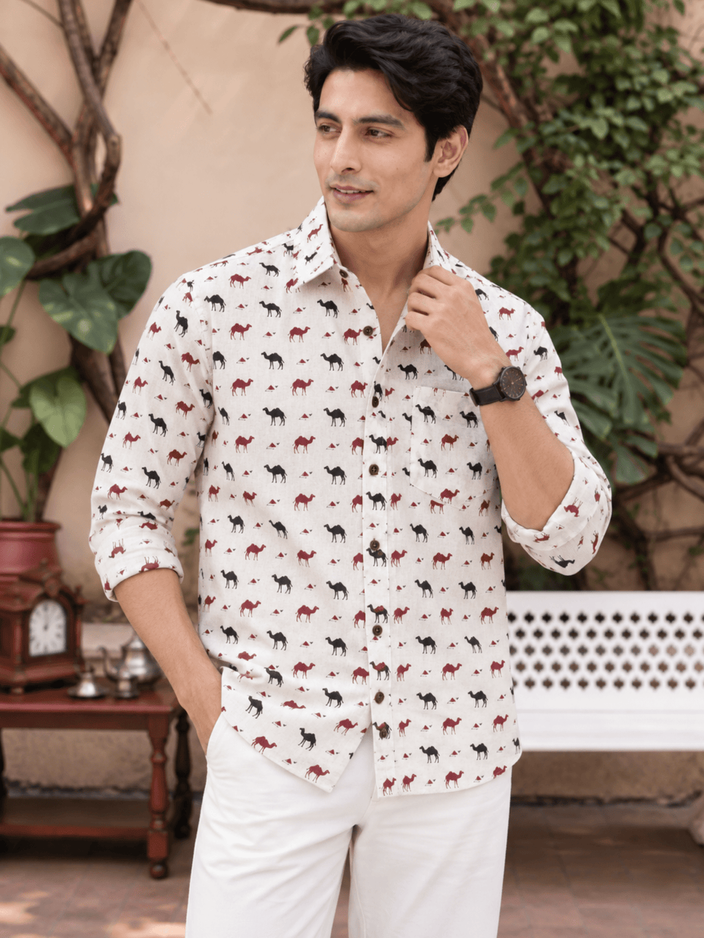 Desert Dance – Printed Cotton Full Sleeve Shirt - Jaipuri Crown