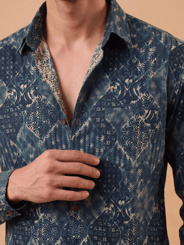 Desert Dream – Men's Printed Cotton Full Sleeve Shirt - Jaipuri Crown