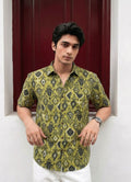 Desert Mirage – Printed Cotton Half Sleeve Shirt - Jaipuri Crown