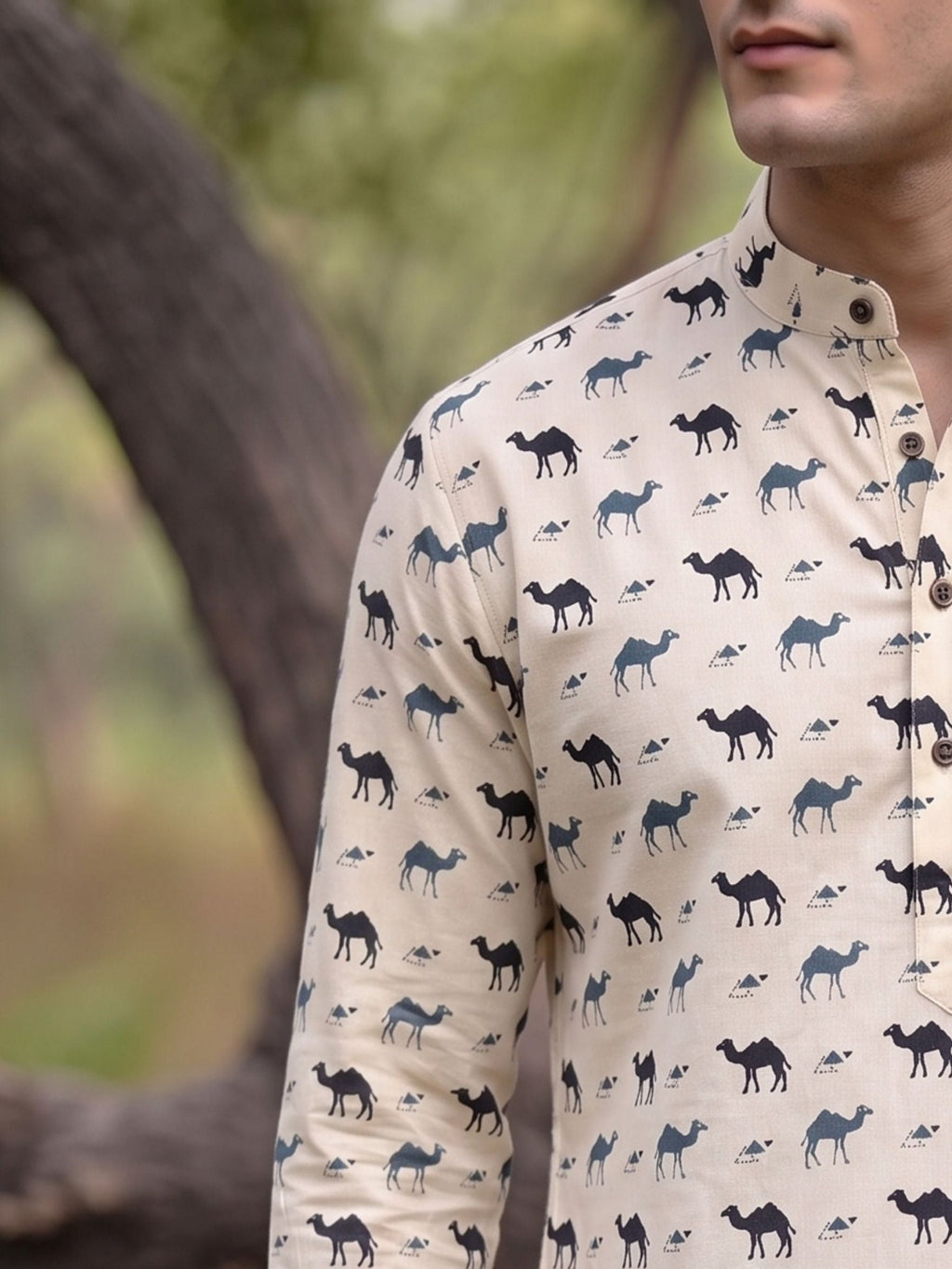 Desert Mirage – Printed Cotton Short Kurta - Jaipuri Crown