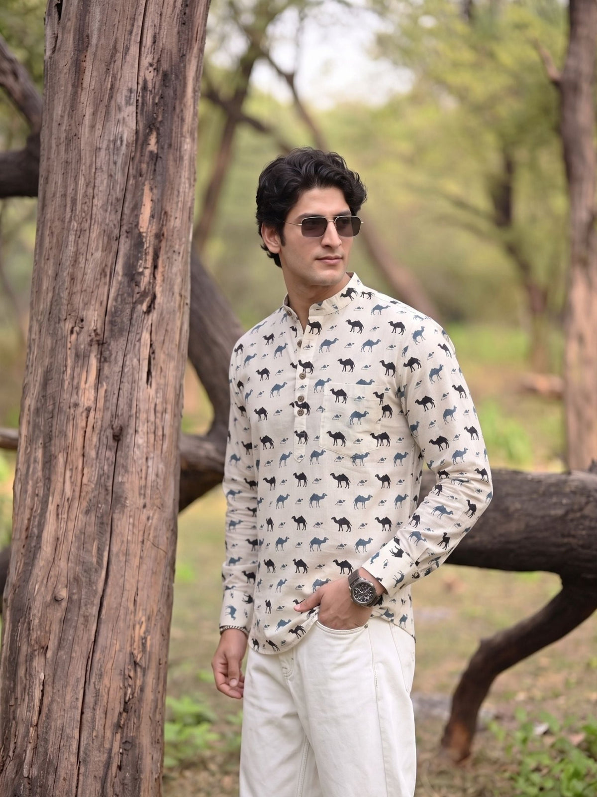 Desert Mirage – Printed Cotton Short Kurta - Jaipuri Crown