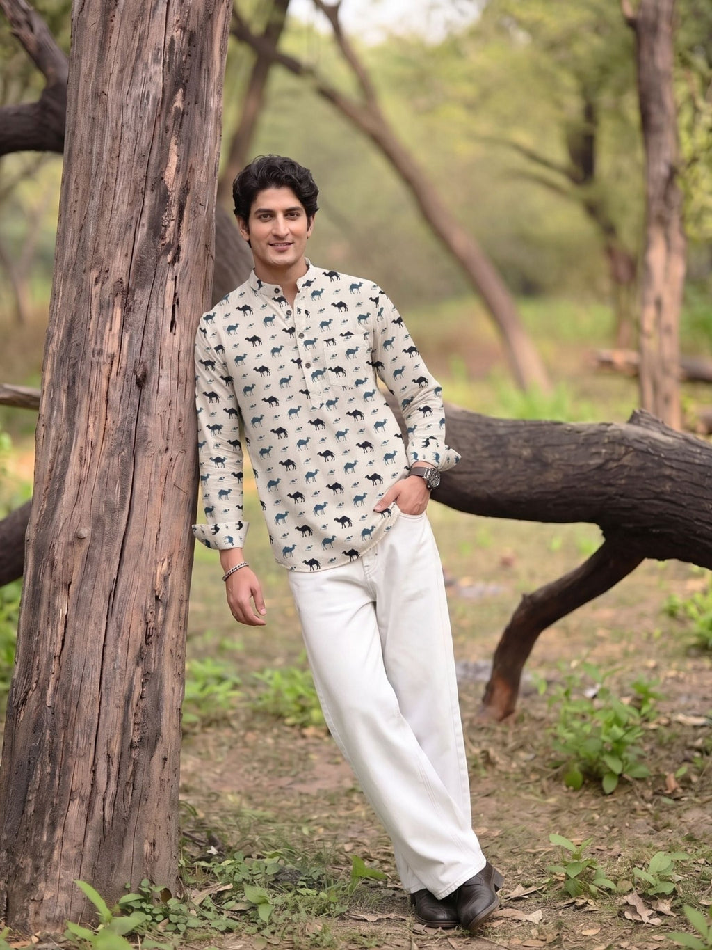 Desert Mirage – Printed Cotton Short Kurta - Jaipuri Crown