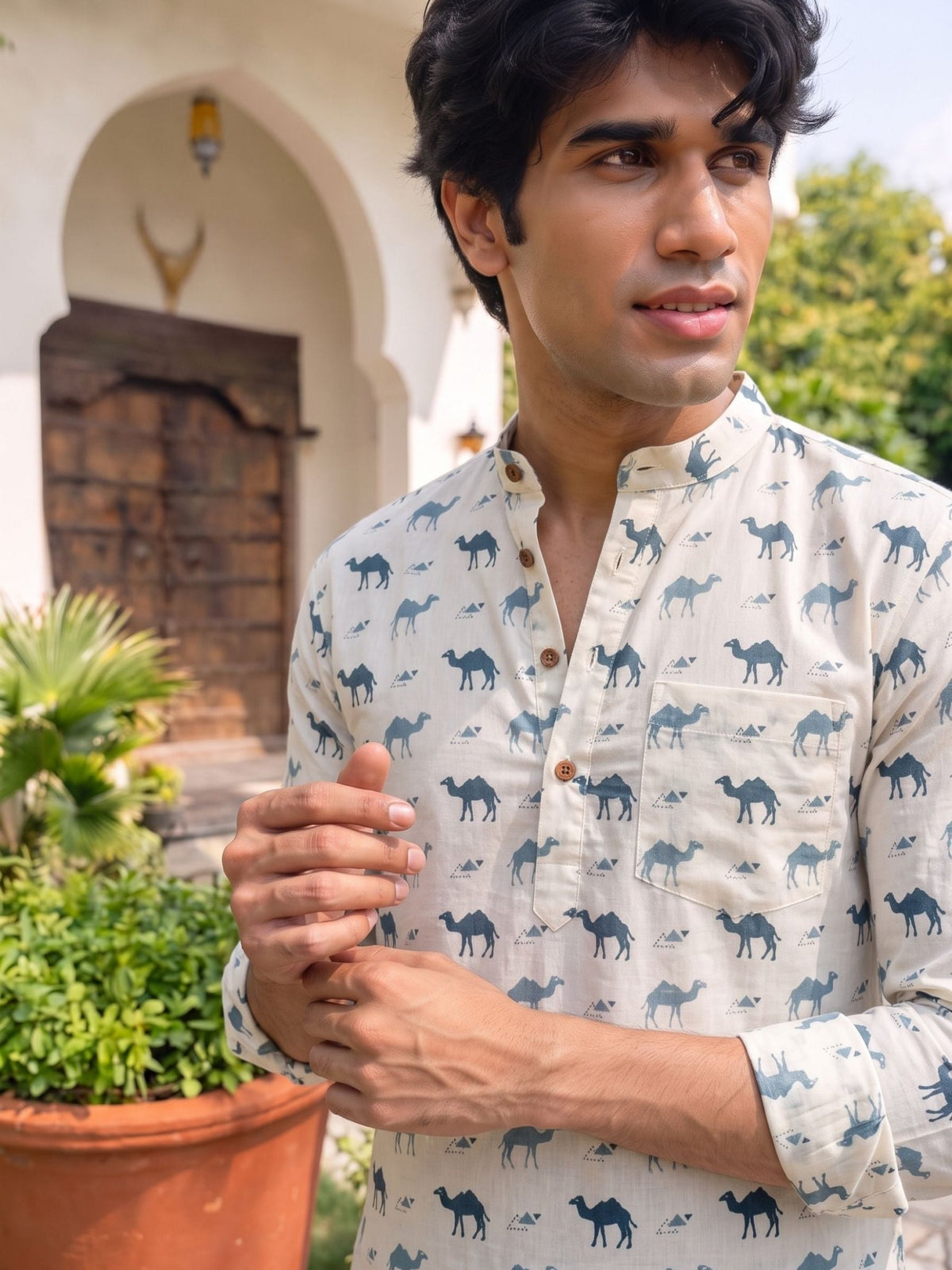 Desert Mirage – Printed Cotton Short Kurta - Jaipuri Crown