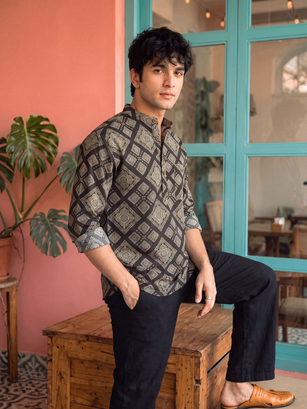 Desert Mirage – Printed Cotton Short Kurta - Jaipuri Crown