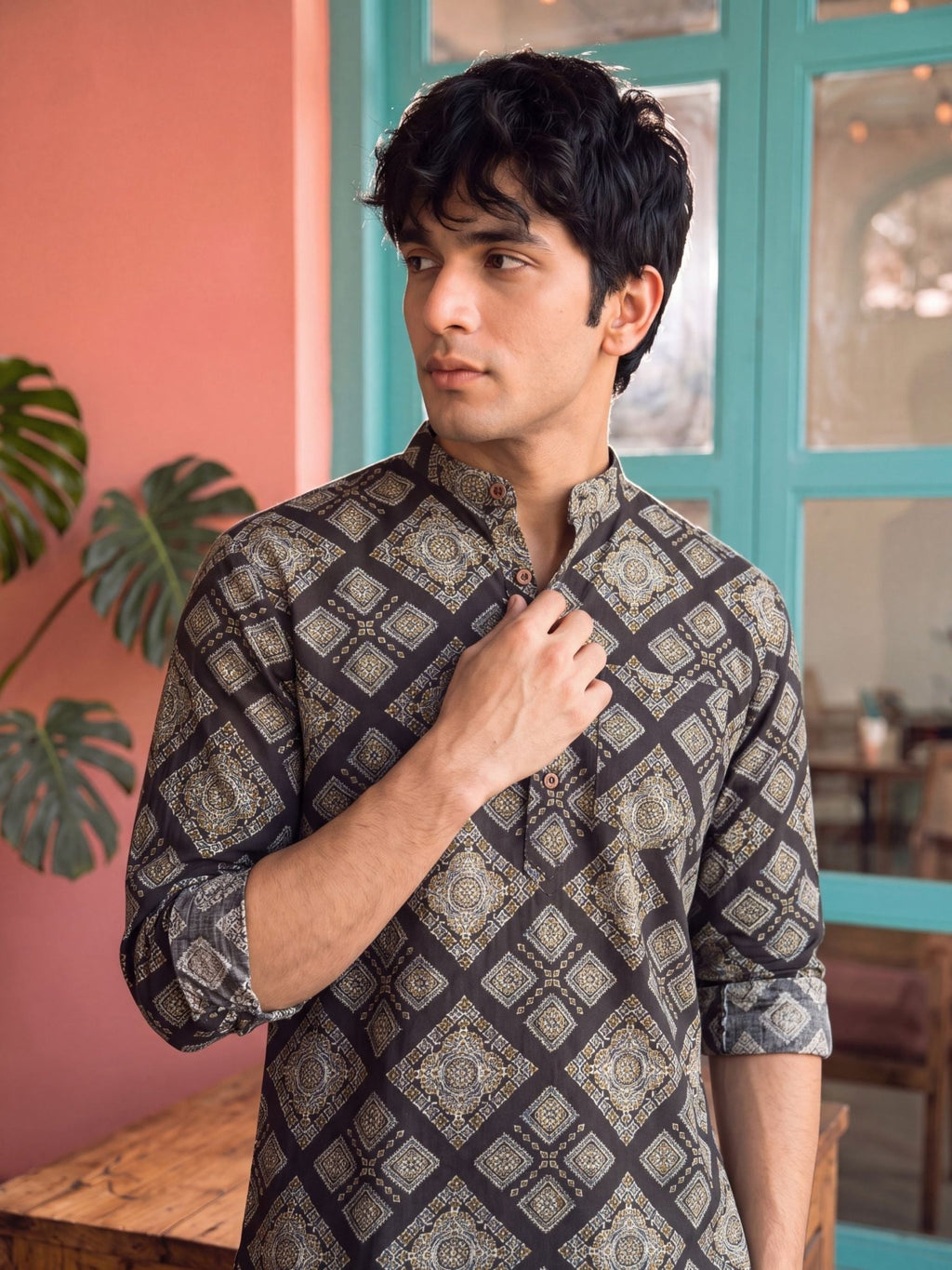 Desert Mirage – Printed Cotton Short Kurta - Jaipuri Crown