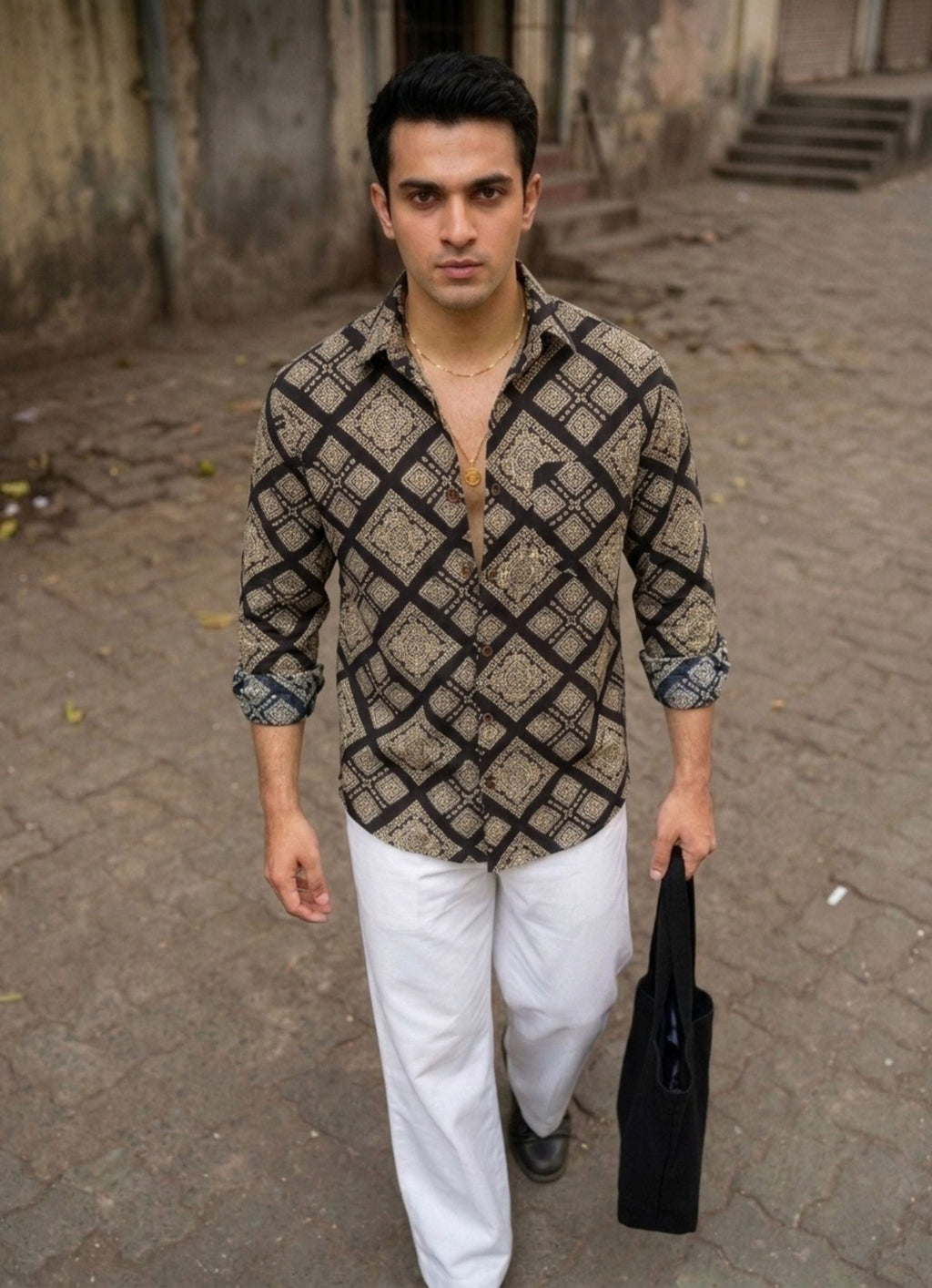 Desert Mosaic – Printed Cotton Full Sleeve Shirt - Jaipuri Crown