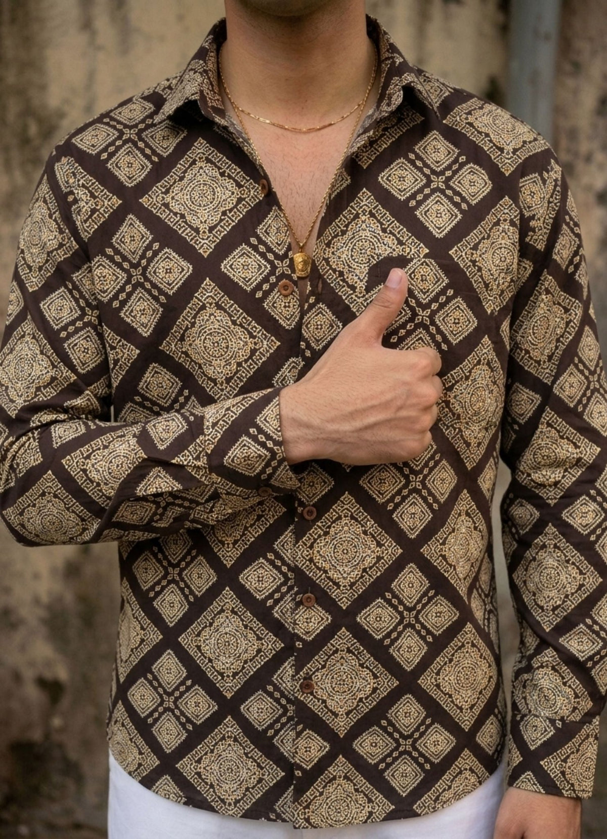 Desert Mosaic – Printed Cotton Full Sleeve Shirt - Jaipuri Crown