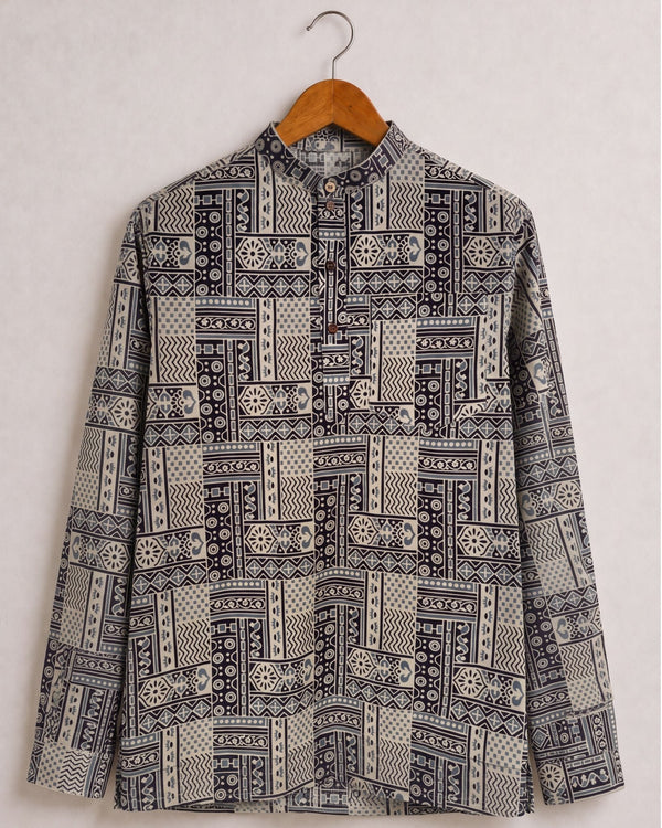 Desert Mosaic – Printed Cotton Short Kurta - Jaipuri Crown