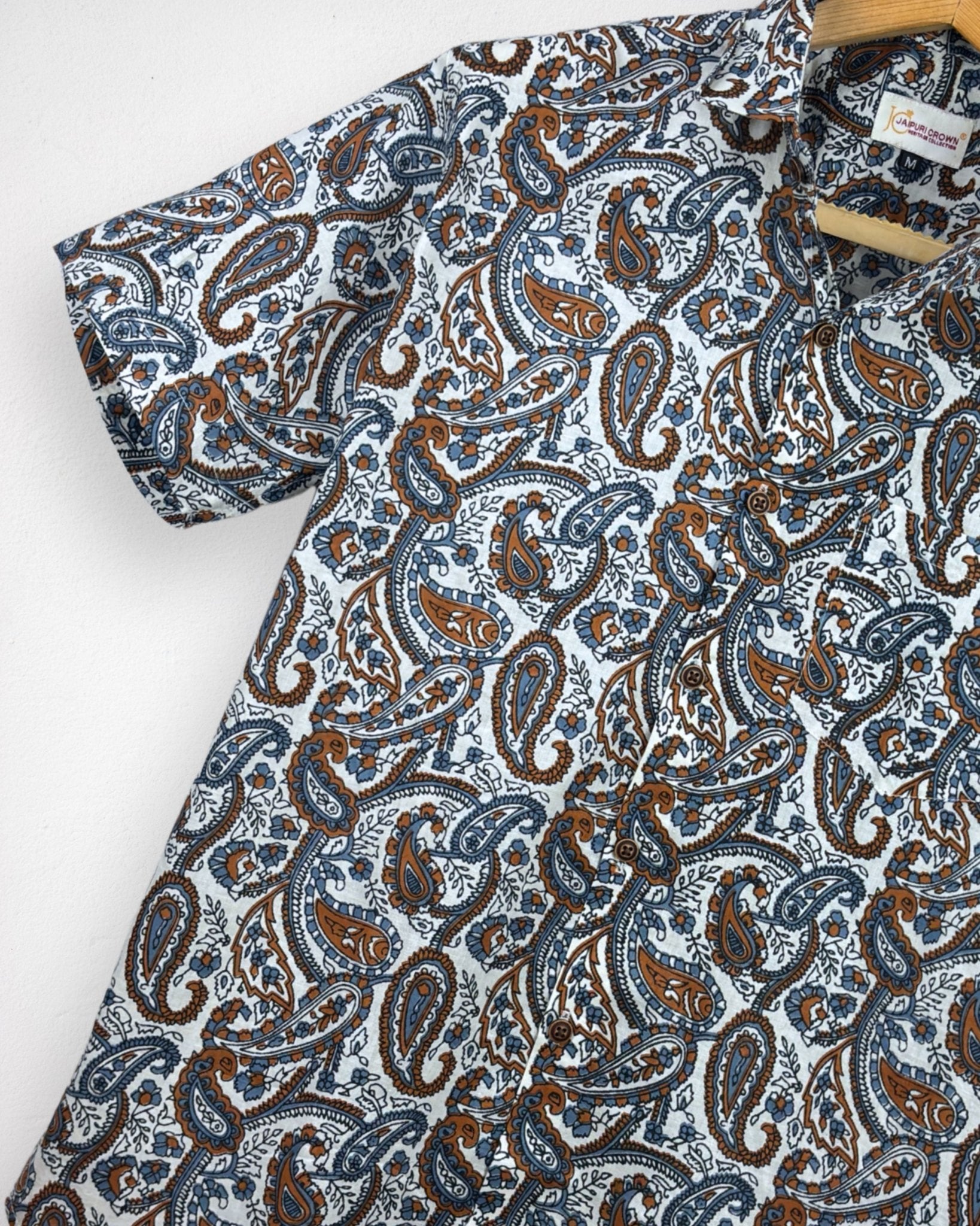 Desert Paisley – Half Sleeve Cotton Shirt - Jaipuri Crown