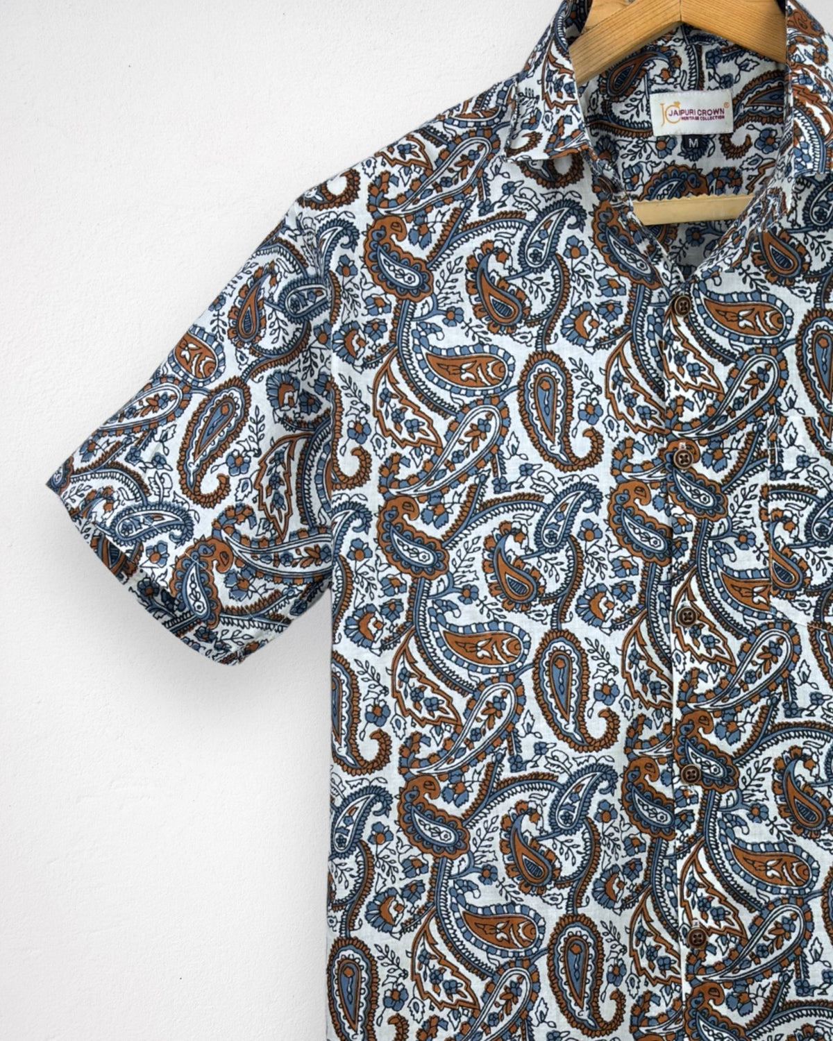 Desert Paisley – Half Sleeve Cotton Shirt - Jaipuri Crown