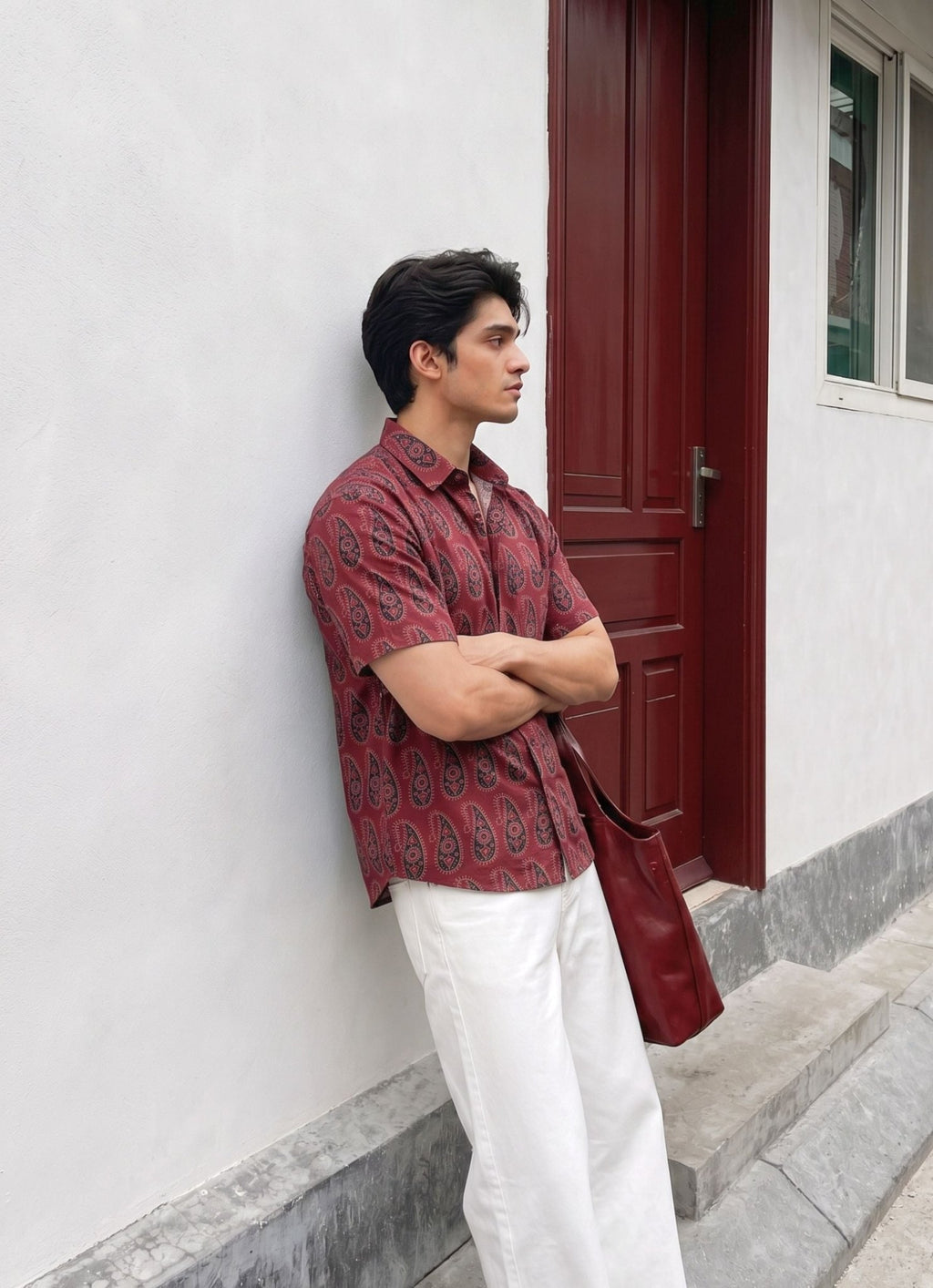 Desert Rose – Printed Cotton Half Sleeve Shirt - Jaipuri Crown