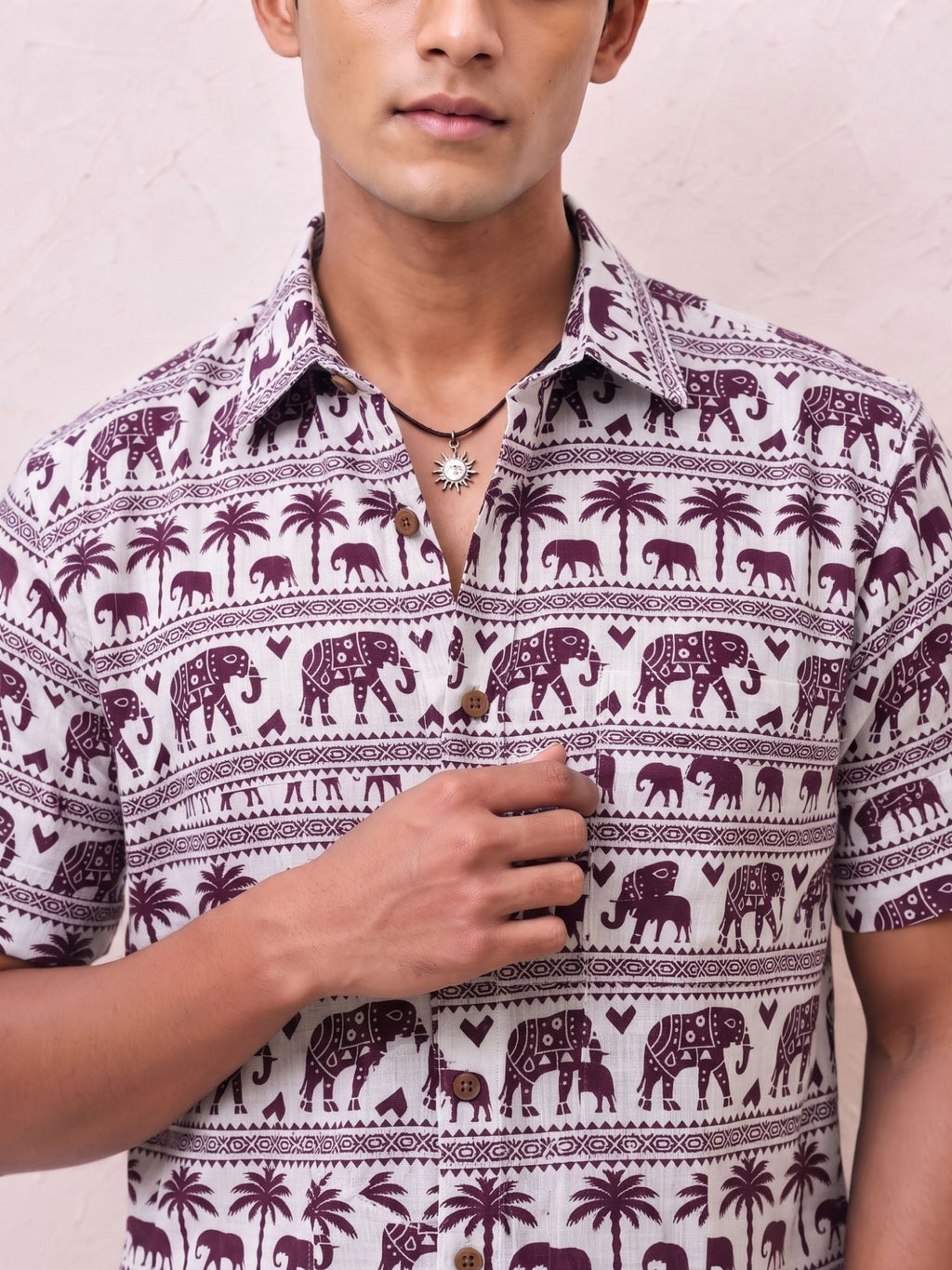 Desert Safari – Printed Cotton Half Sleeve Shirt - Jaipuri Crown