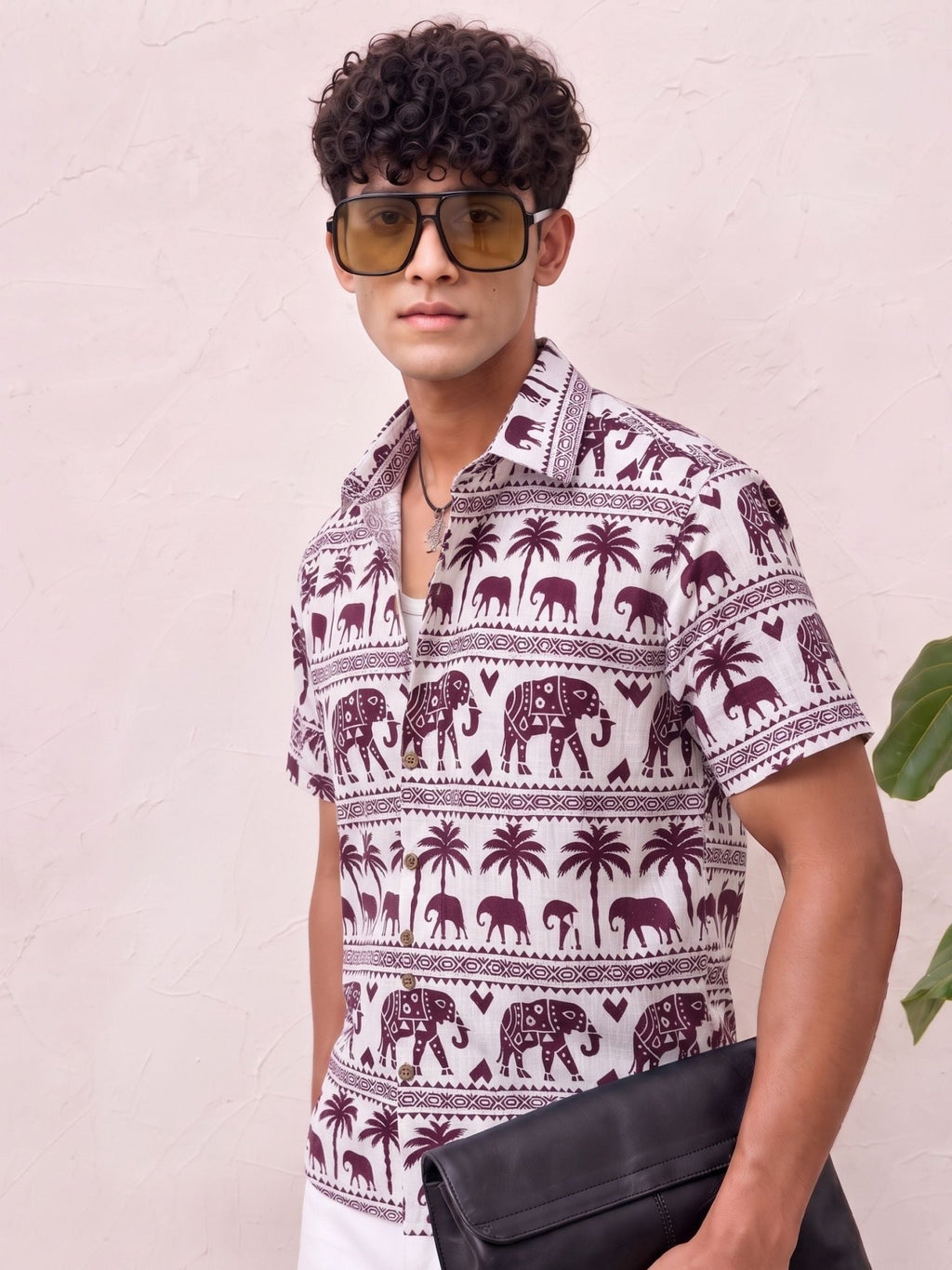 Desert Safari – Printed Cotton Half Sleeve Shirt - Jaipuri Crown