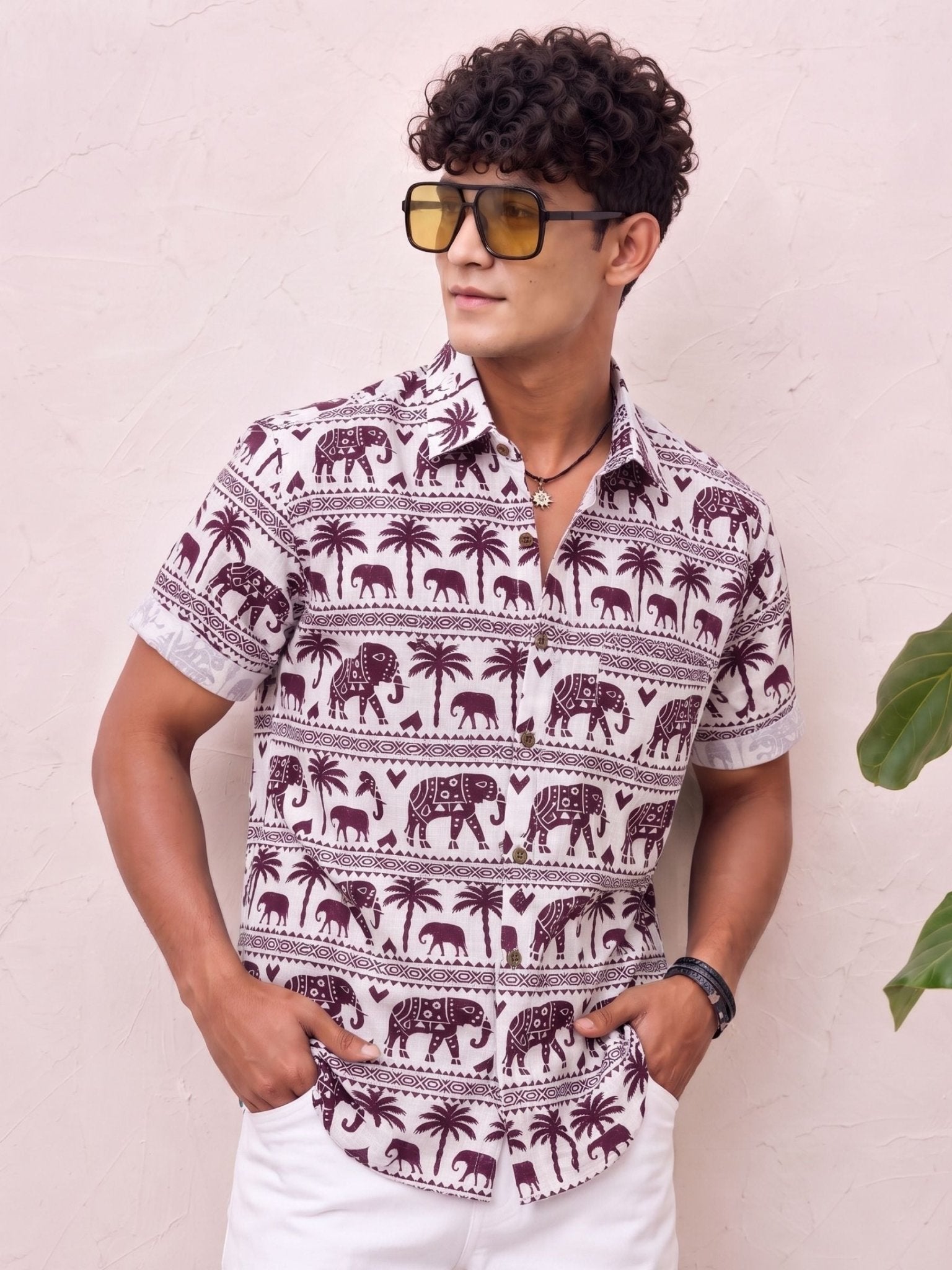Desert Safari – Printed Cotton Half Sleeve Shirt - Jaipuri Crown