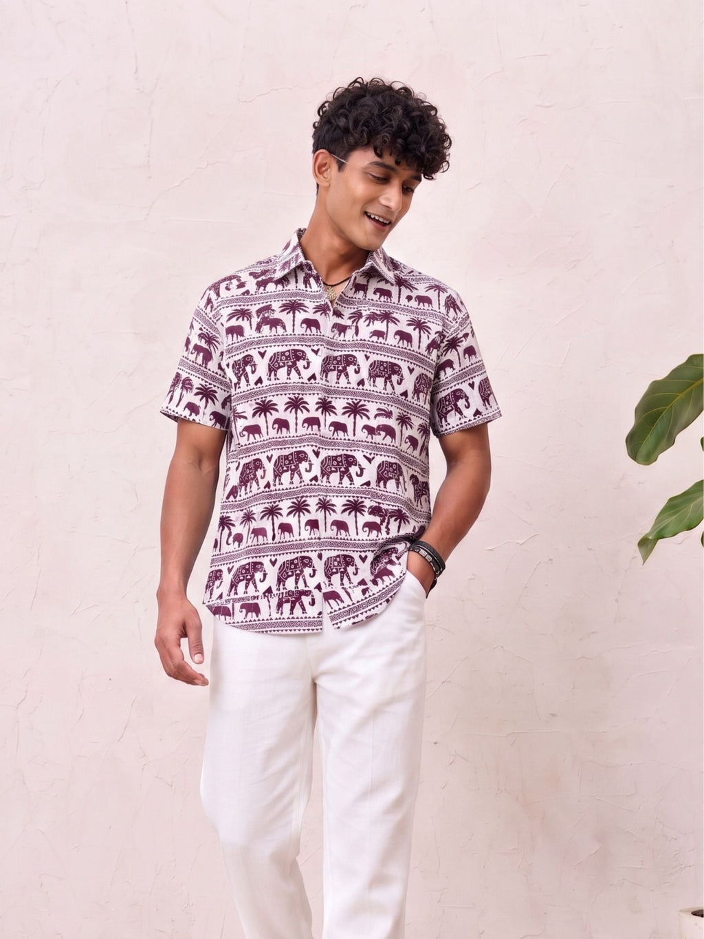 Desert Safari – Printed Cotton Half Sleeve Shirt - Jaipuri Crown