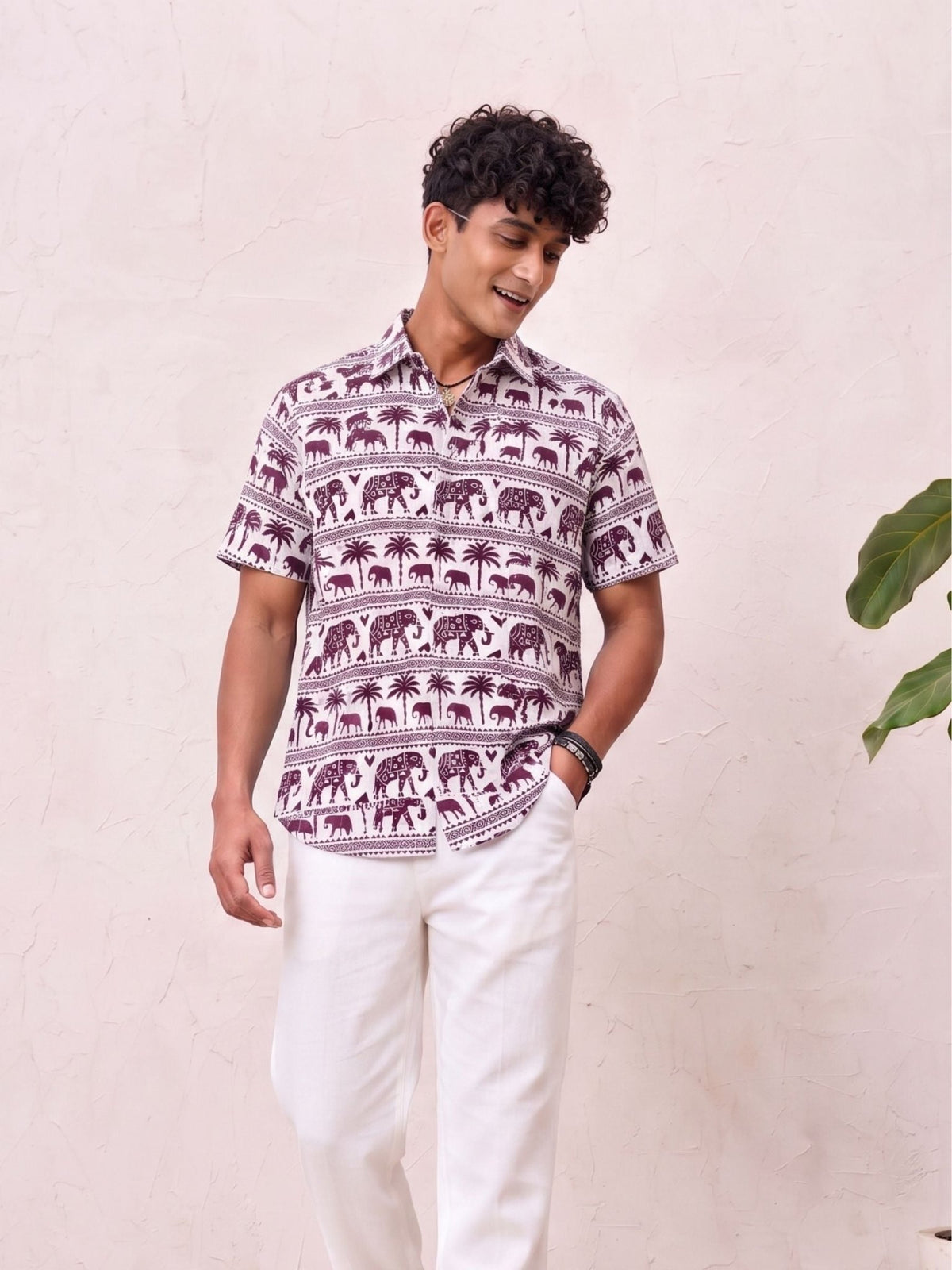 Desert Safari – Printed Cotton Half Sleeve Shirt - Jaipuri Crown