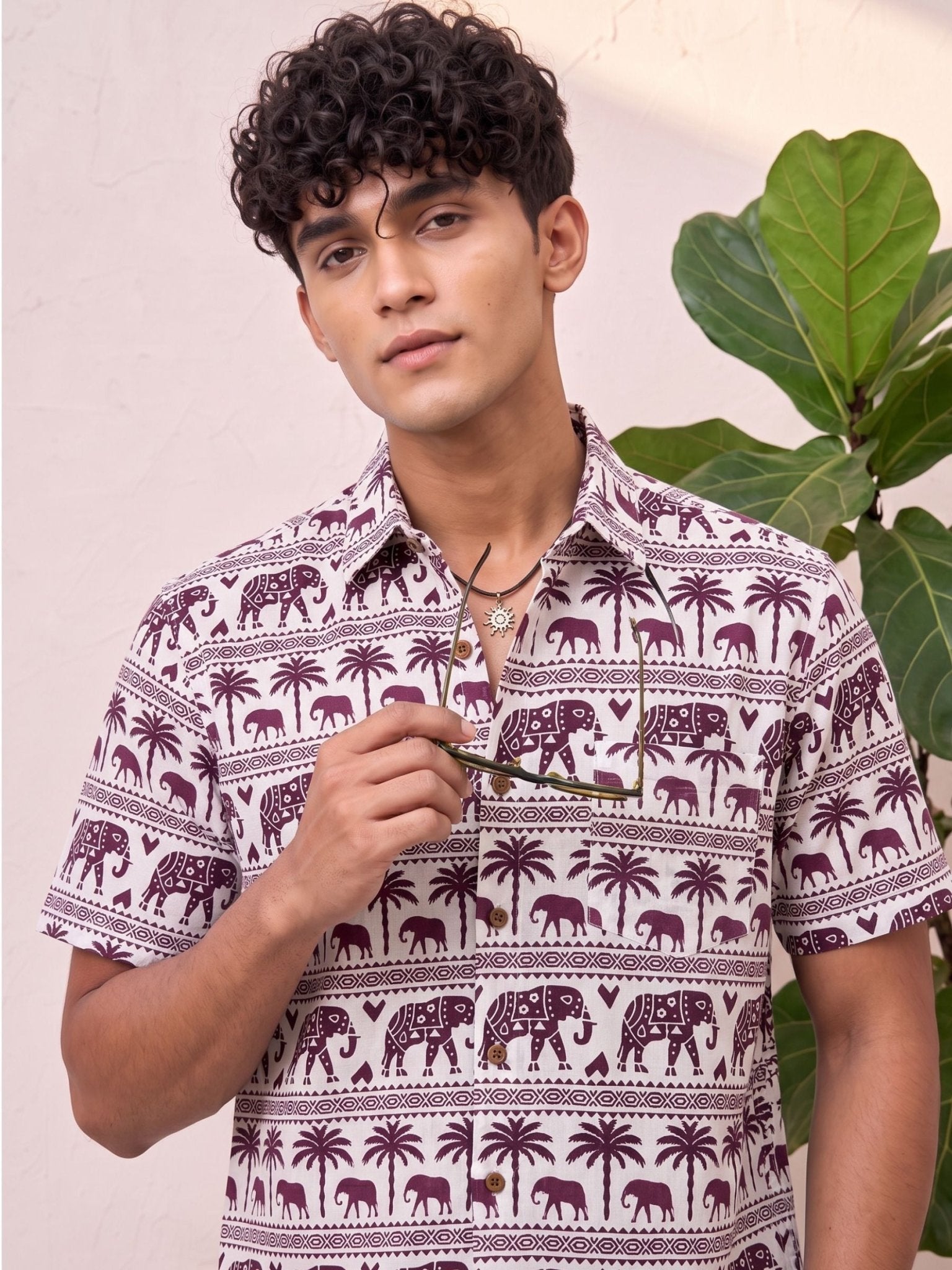 Desert Safari – Printed Cotton Half Sleeve Shirt - Jaipuri Crown