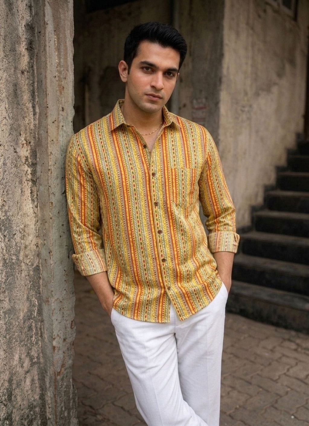 Desert Stripes – Full Sleeve Cotton Shirt - Jaipuri Crown