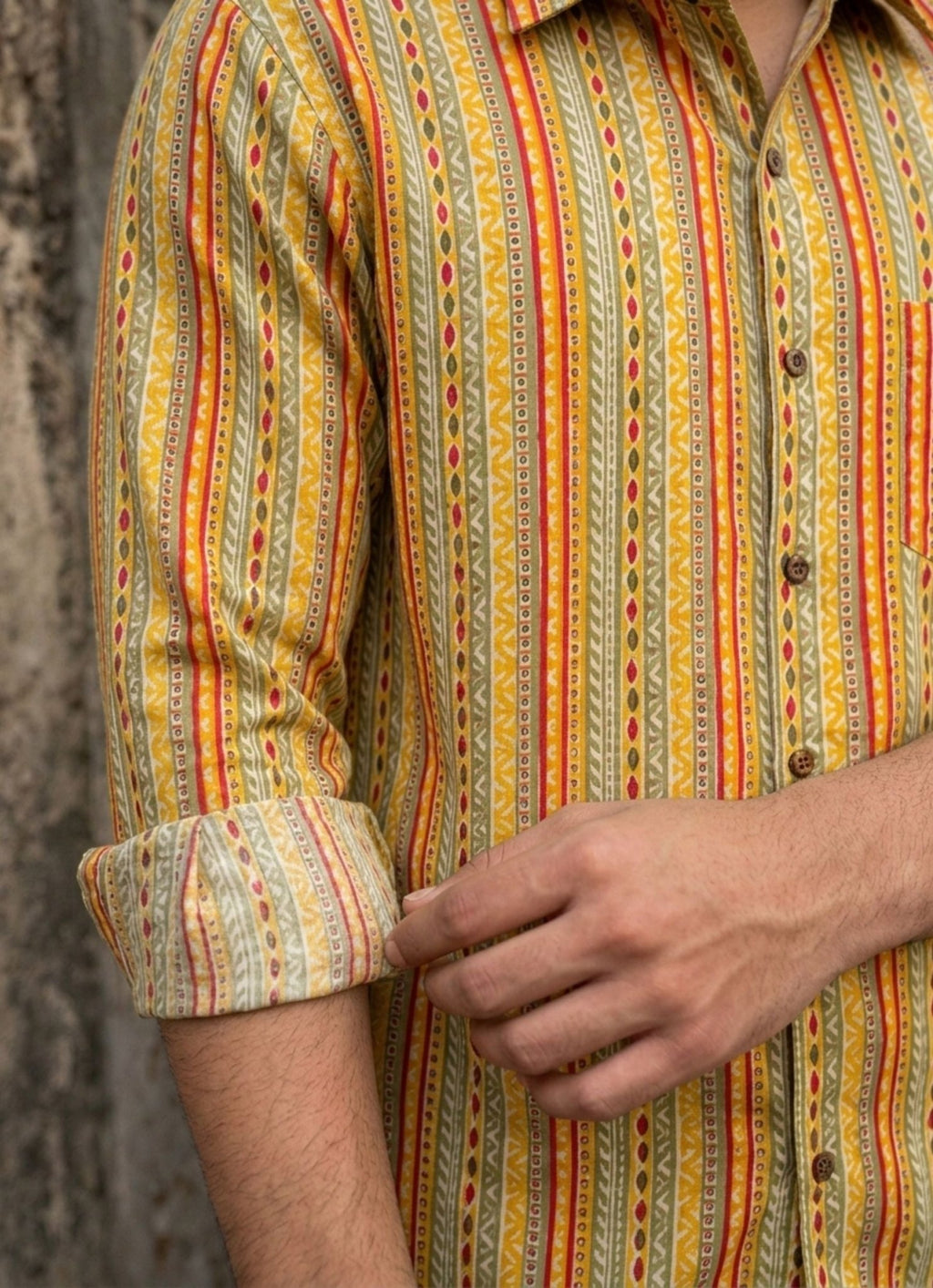 Desert Stripes – Full Sleeve Cotton Shirt - Jaipuri Crown