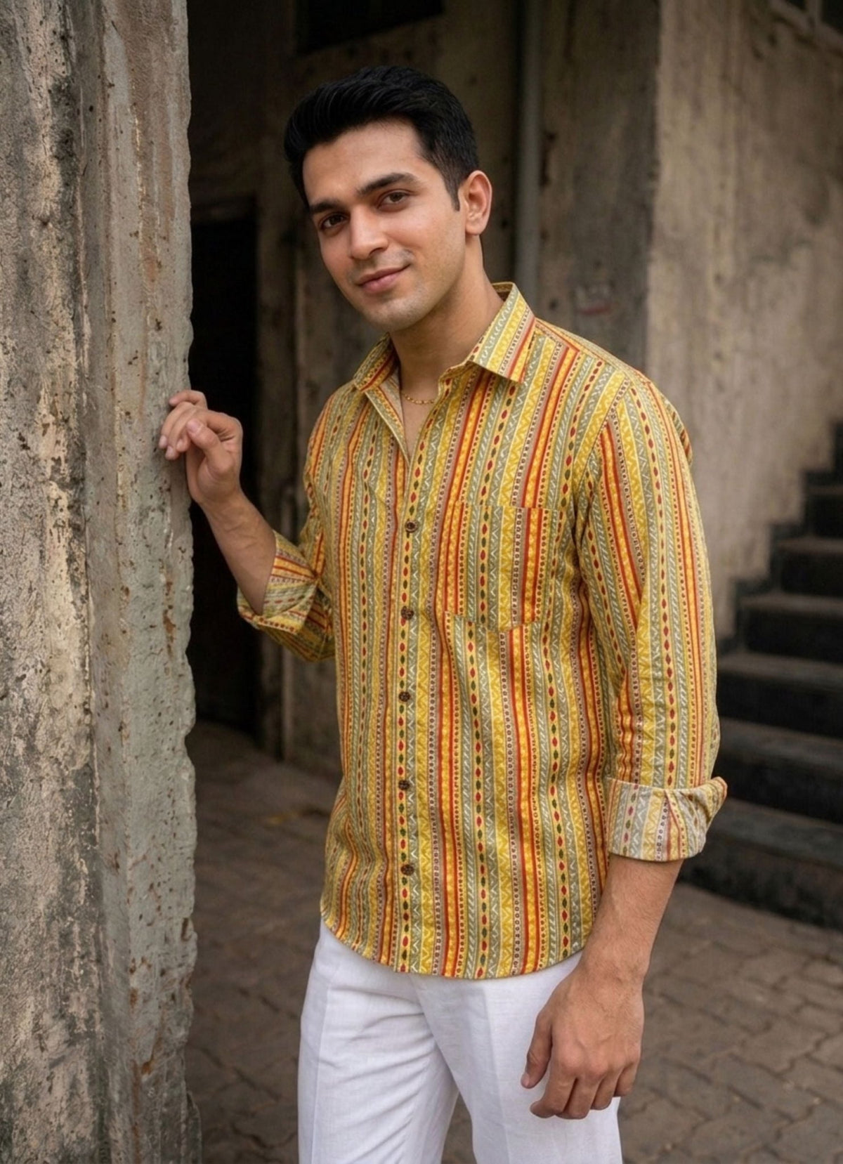 Desert Stripes – Full Sleeve Cotton Shirt - Jaipuri Crown